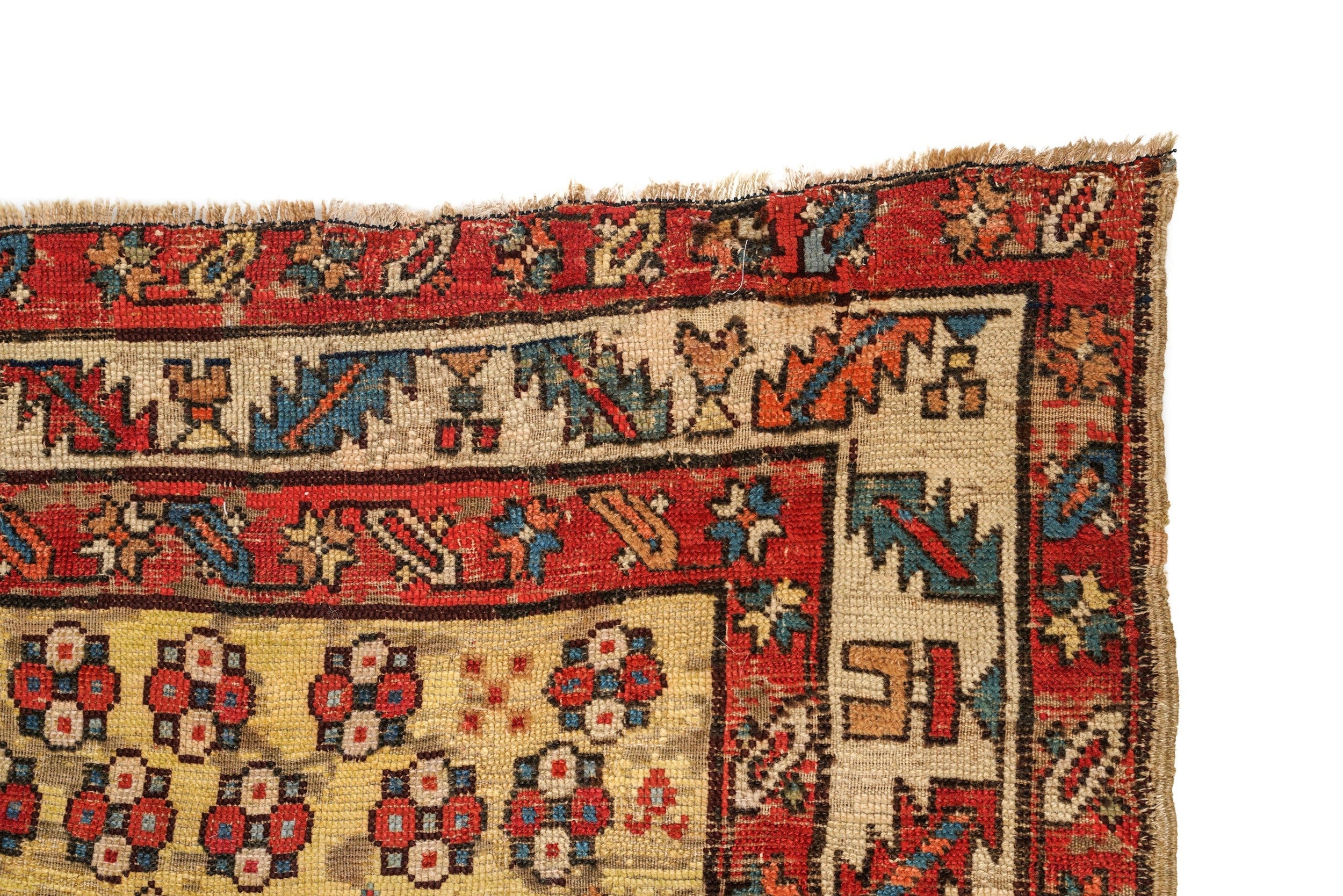 Antique Caucasian Kuba Hallway Rug 8'10" x 3'3"