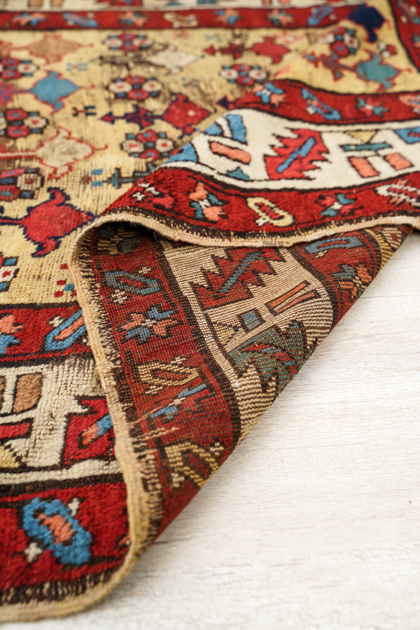 Antique Caucasian Kuba Hallway Rug 8'10" x 3'3"