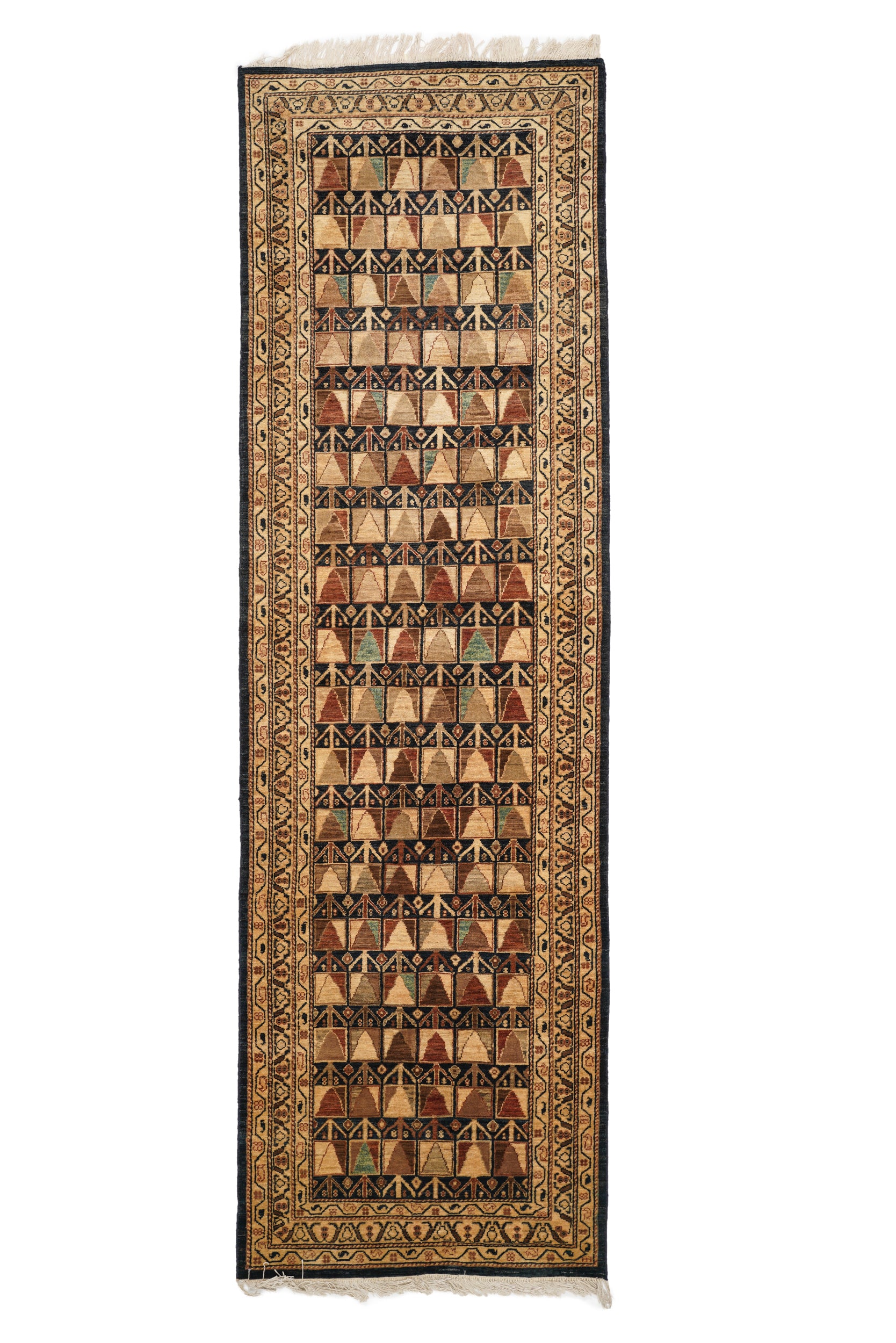 Modern Afghan Farahan Runner Rug 11' x 3'4"
