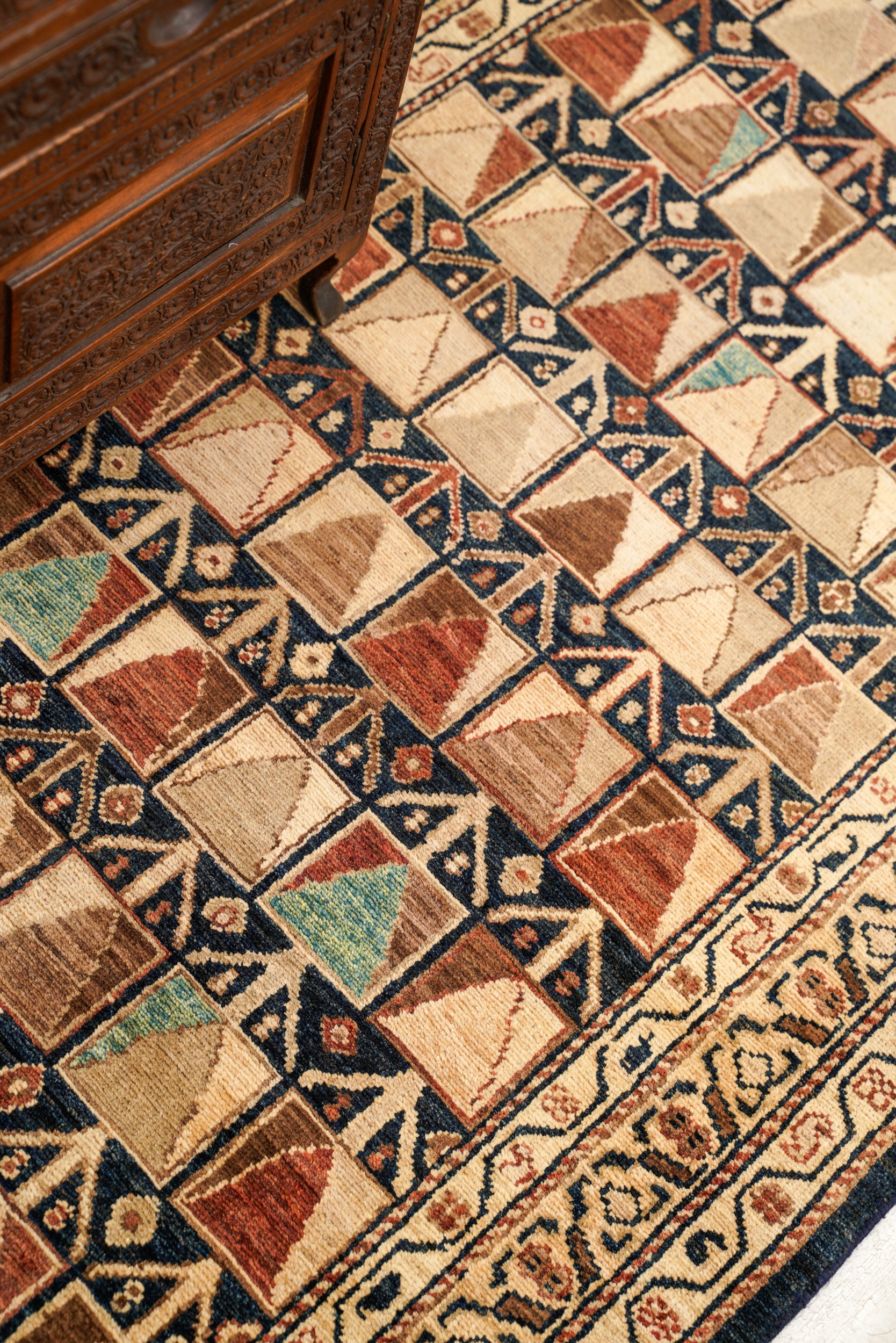 Modern Afghan Farahan Runner Rug 11' x 3'4"