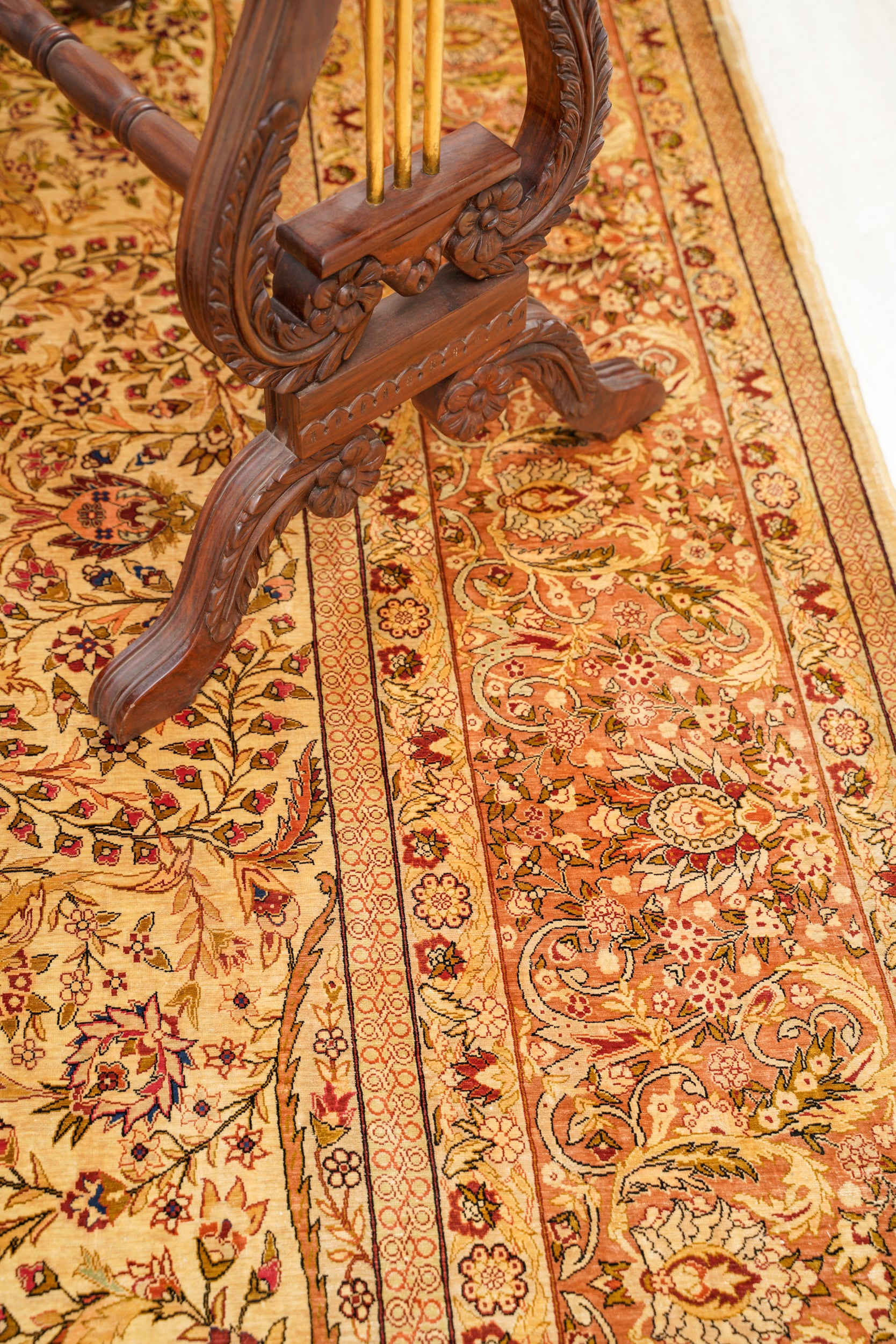Vintage Turkish Silk Hereke Ozipek 10'6" x 6'6"
