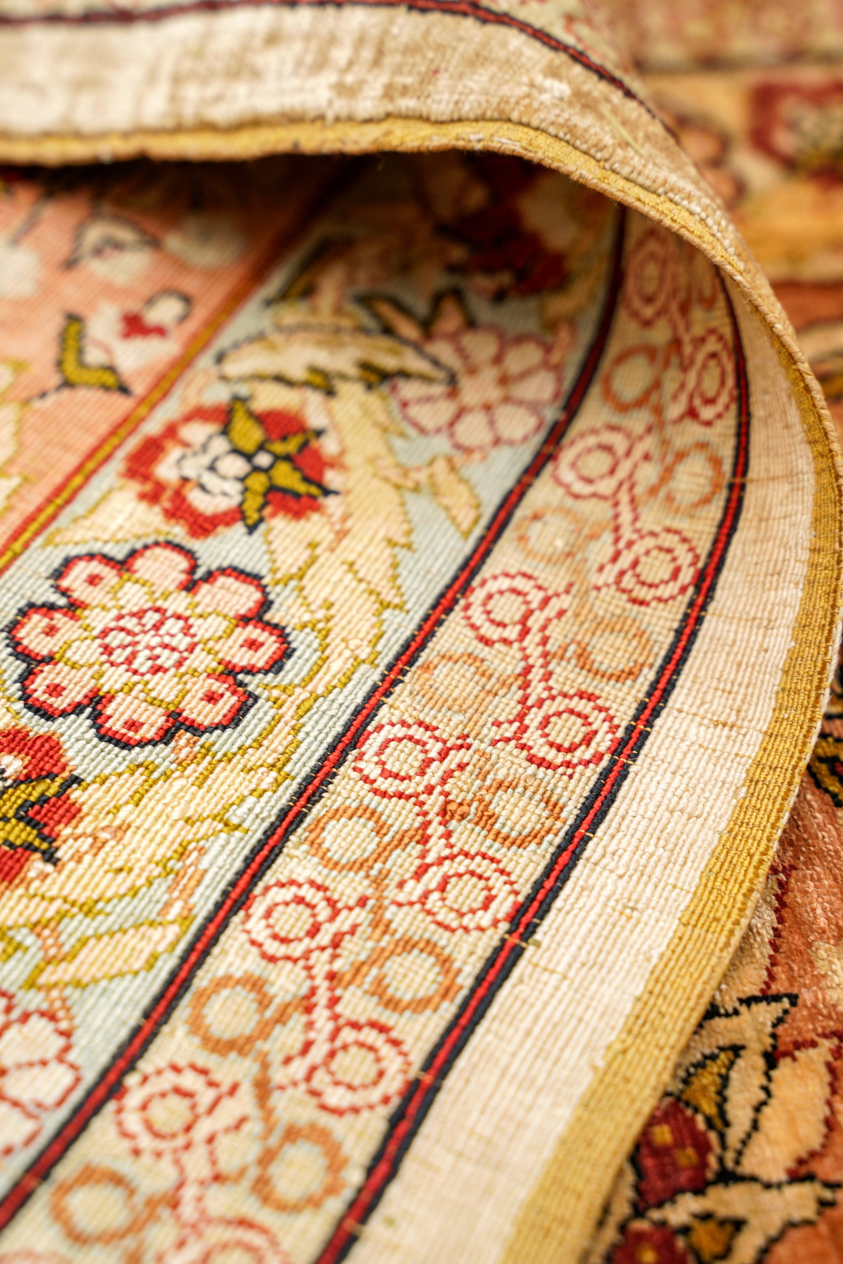Vintage Turkish Silk Hereke Ozipek 10'6" x 6'6"