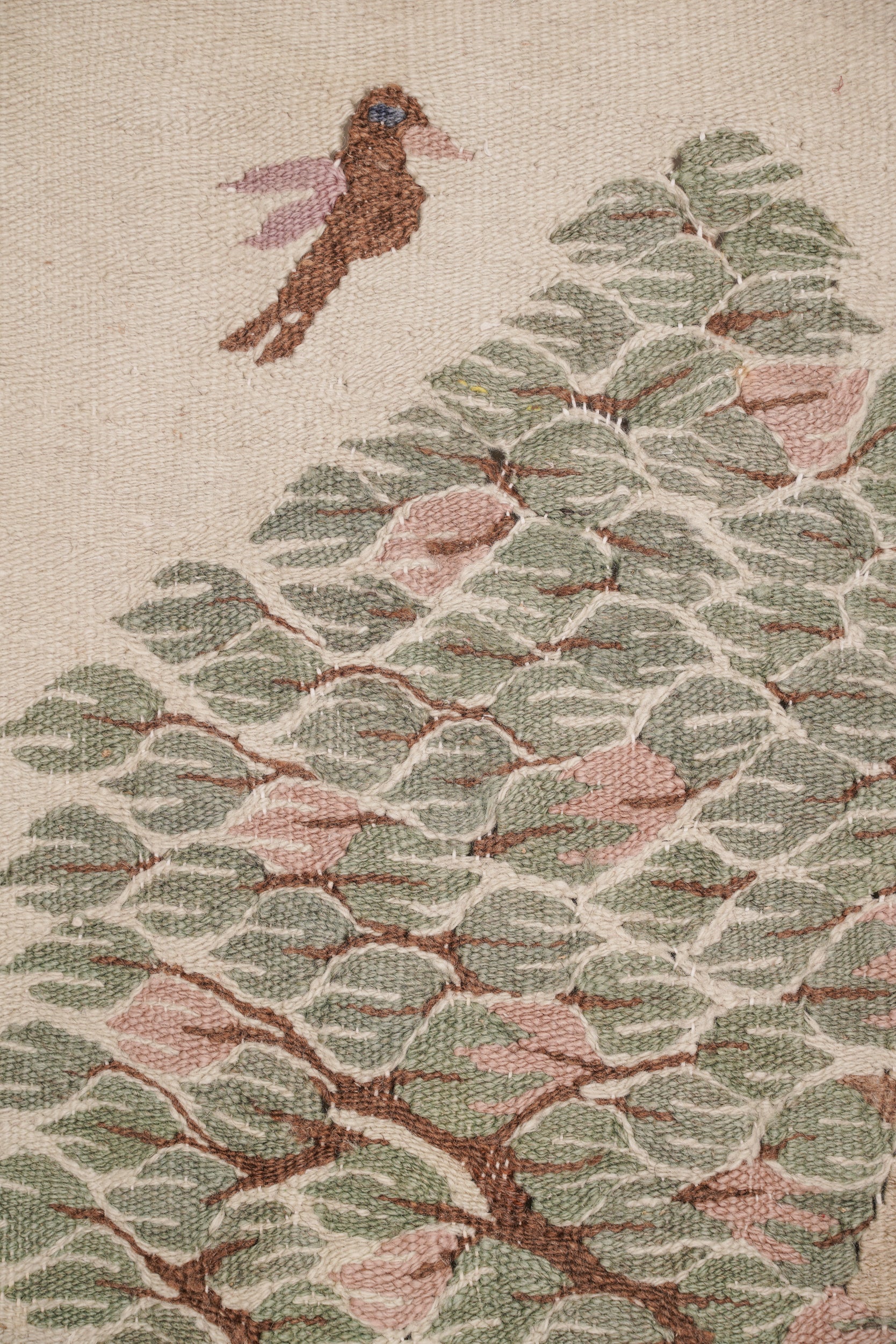 Vintage Scandinavian Naturalist Tapestry 5'7" x 3'1"