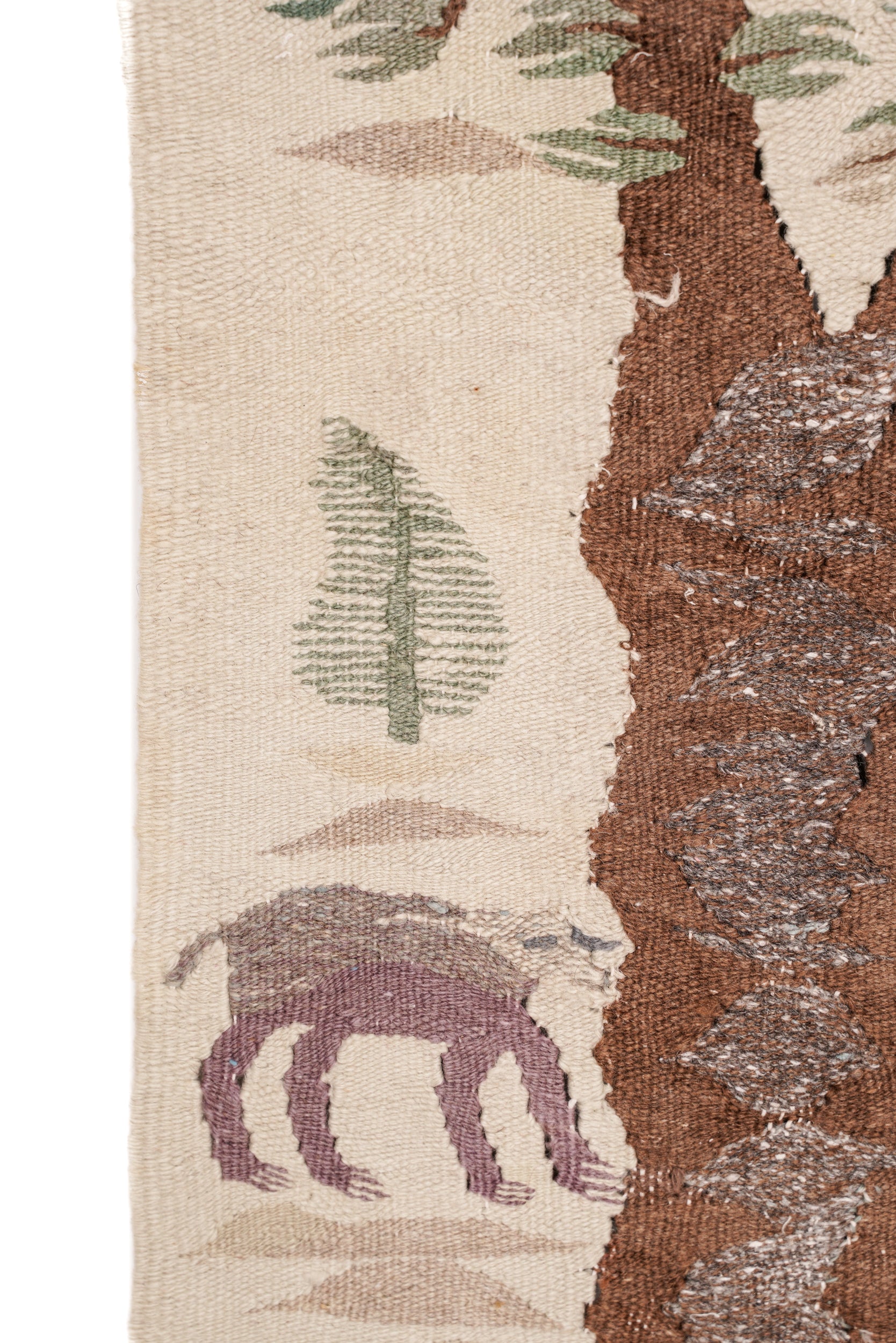 Vintage Scandinavian Naturalist Tapestry 5'7" x 3'1"
