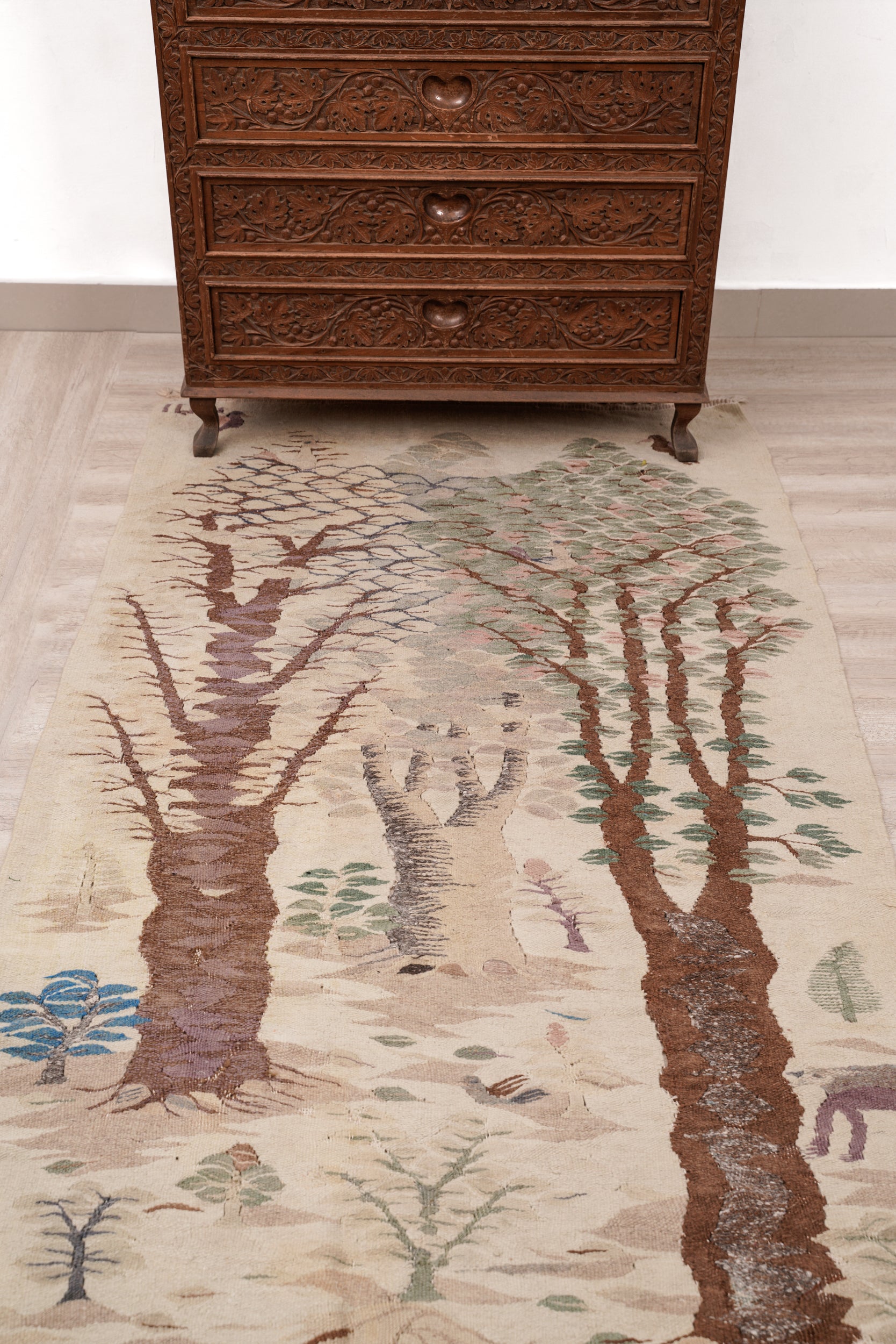 Vintage Scandinavian Naturalist Tapestry 5'7" x 3'1"