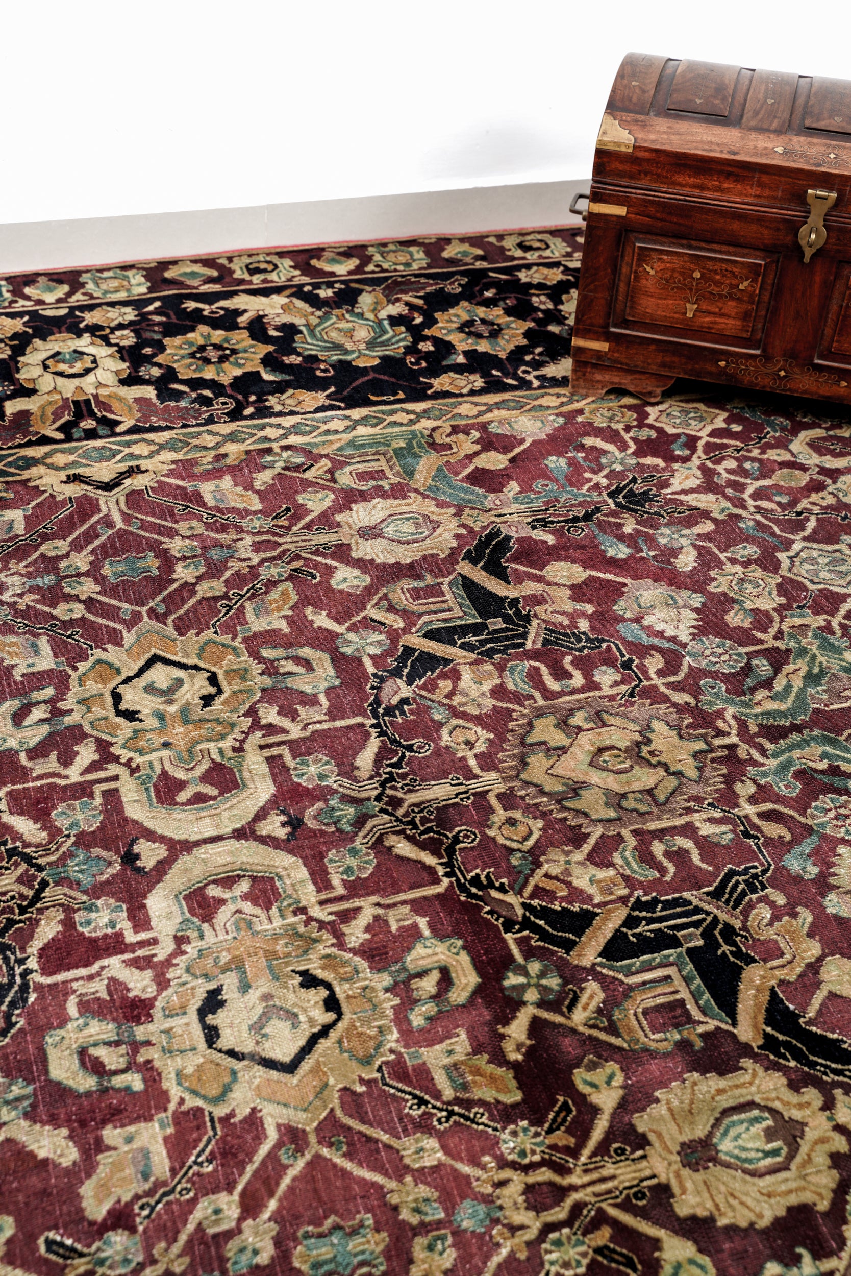 Antique Indian Agra Rug 11'4"x 8'8"