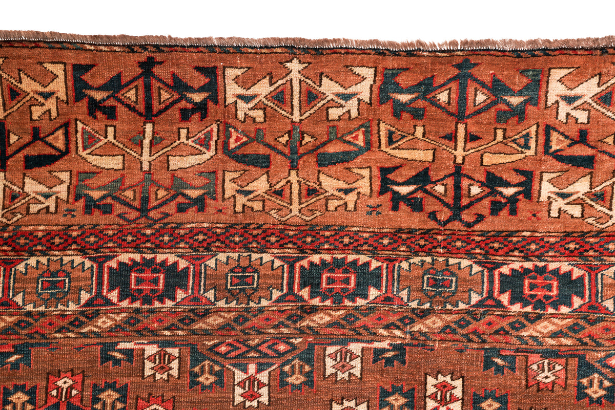 Antique Turkmen Yamud Rug 10'6" x 7'