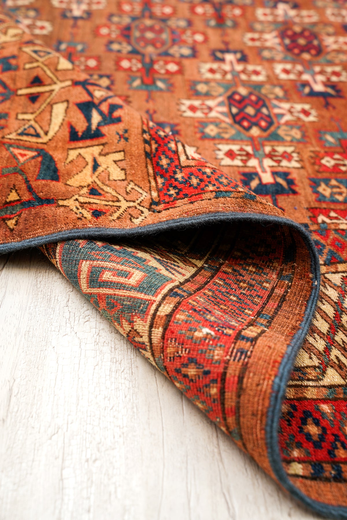 Antique Turkmen Yamud Rug 10'6" x 7'