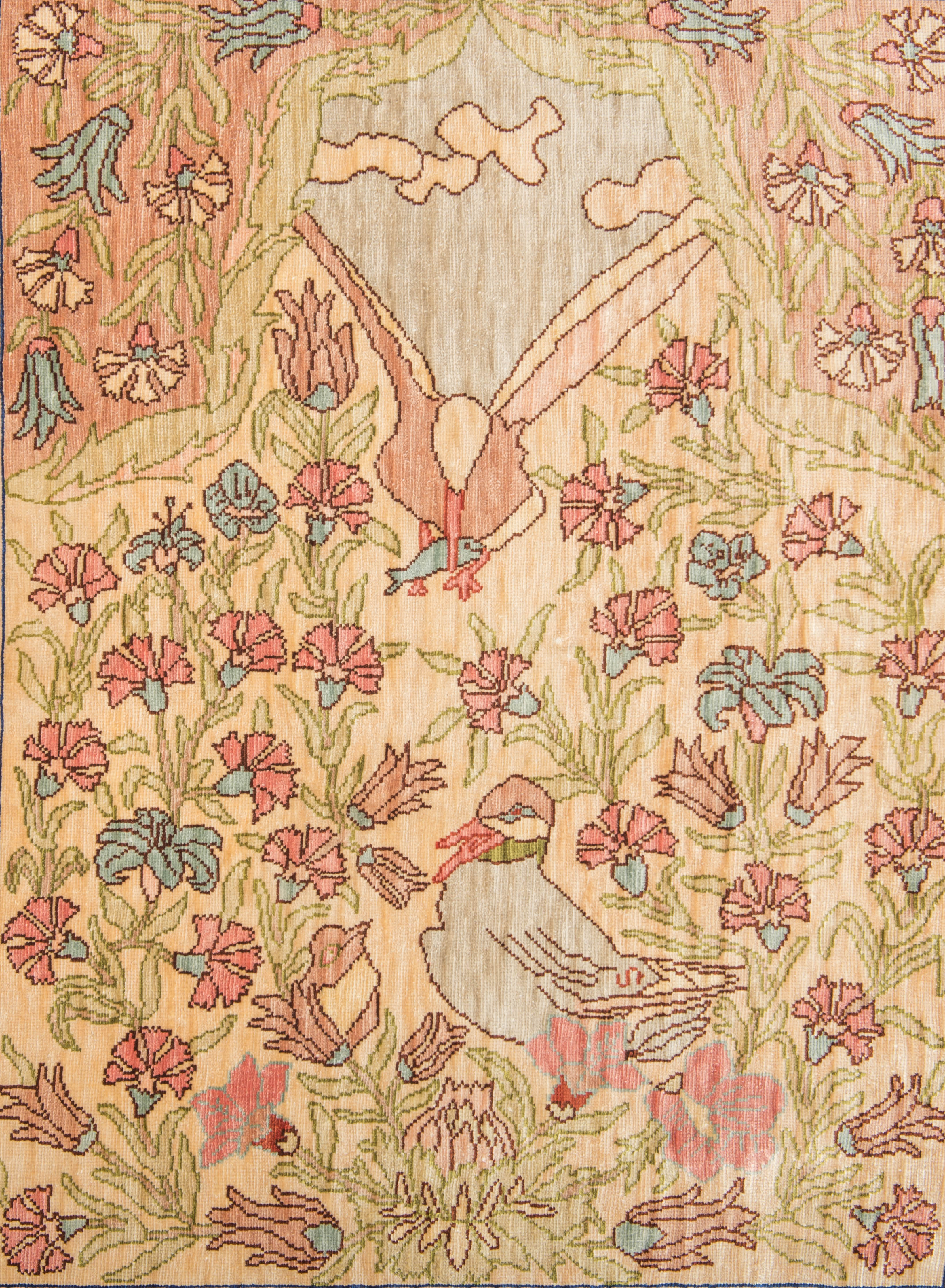 Vintage Turkish Silk Hereke Rug 4'1" x 2'1"