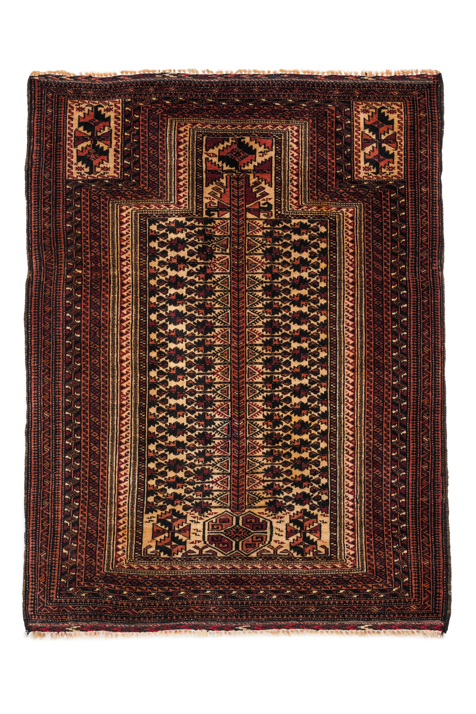 Vintage Baloch Prayer Rug 4'3" x 3'5"