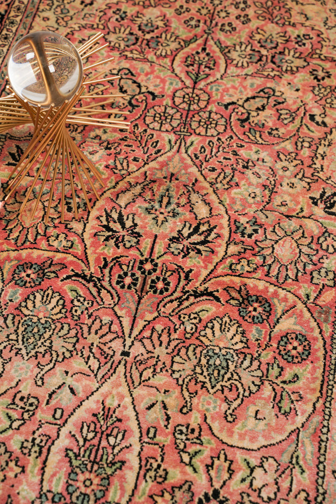 Vintage Natural Silk Kashmiri Rug 4'9" x 3'