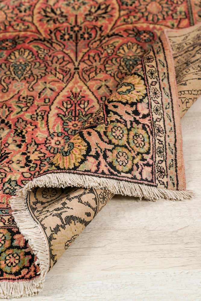 Vintage Natural Silk Kashmiri Rug 4'9" x 3'