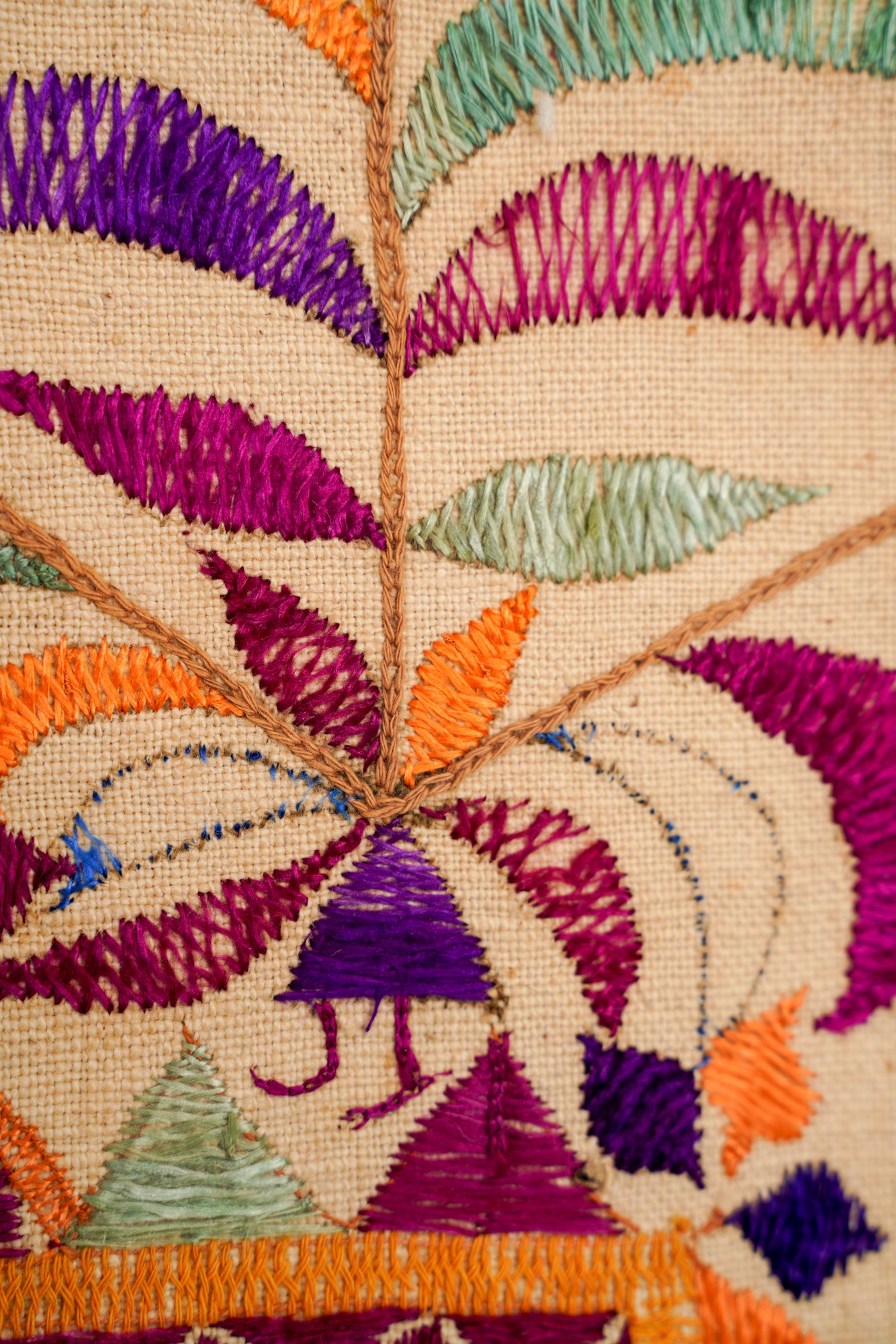 Vintage Indian Phulkari Textile 5'6"x 3'9"