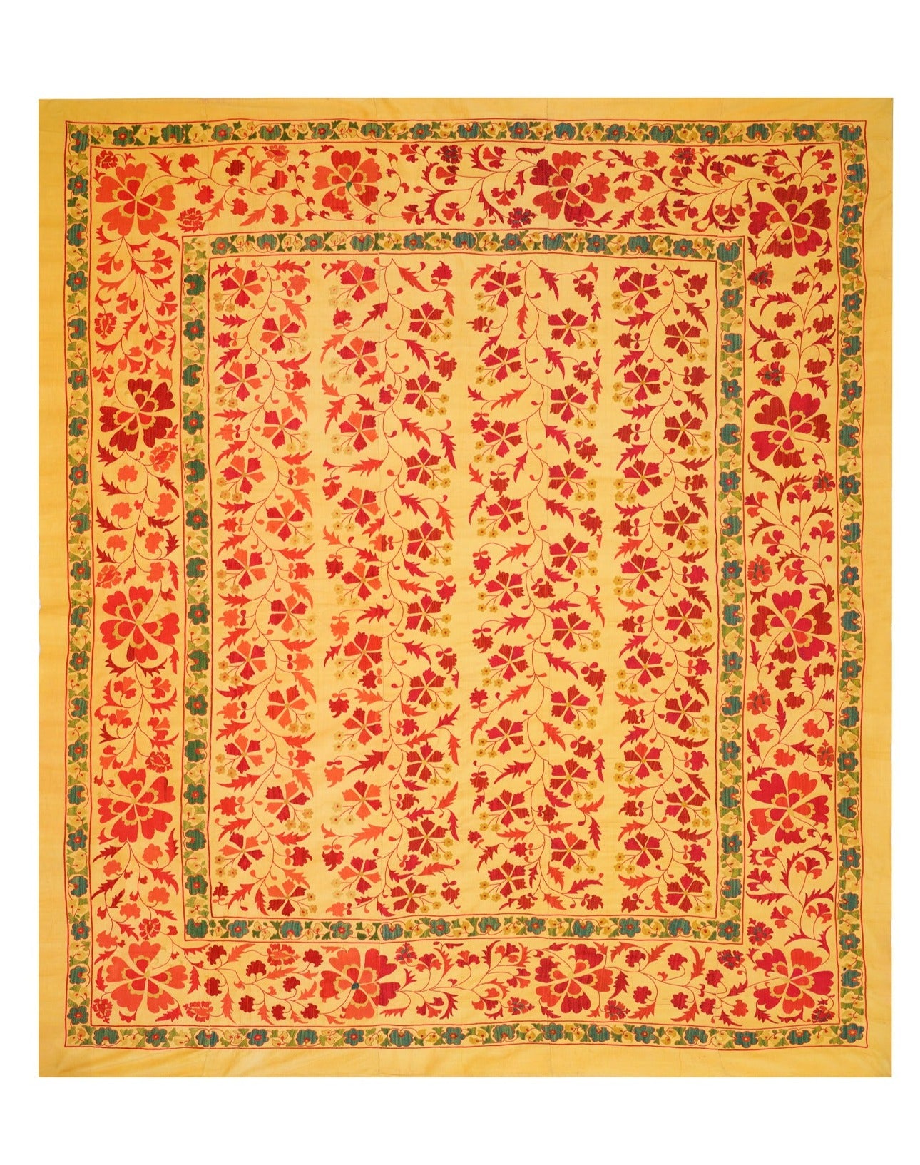 Vintage Suzani Silk Hand Embroidery 8'6" x 7'4"