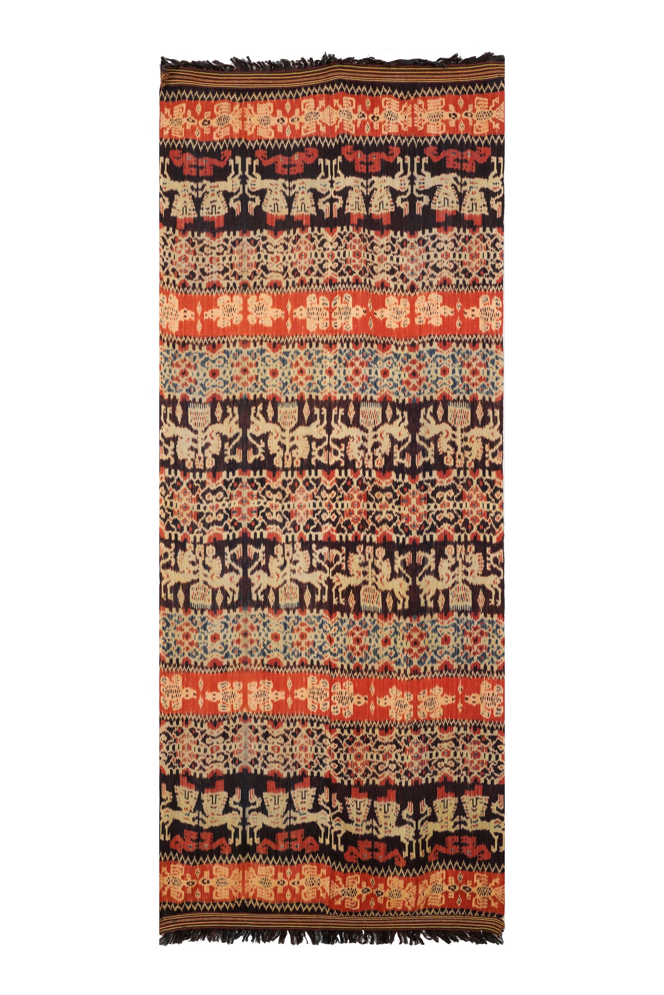 Vintage Indonesian Ikat Textile 7'10" x 3'