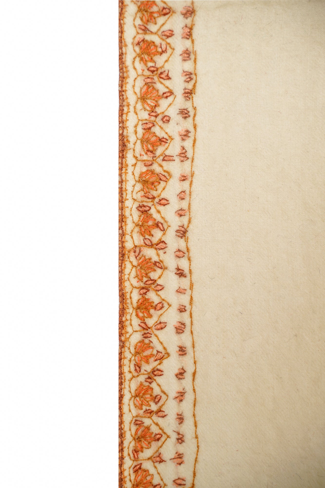 Vintage Kashmiri Embroidery Shawl 5'8" x 2'2"