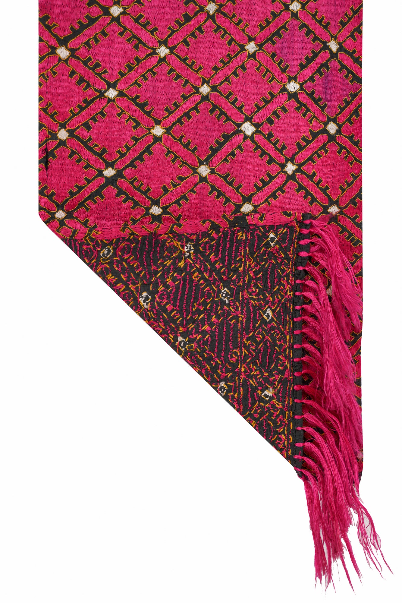 Vintage Silk Swati Textile Hand Embroidery 5'10" x 1'1"