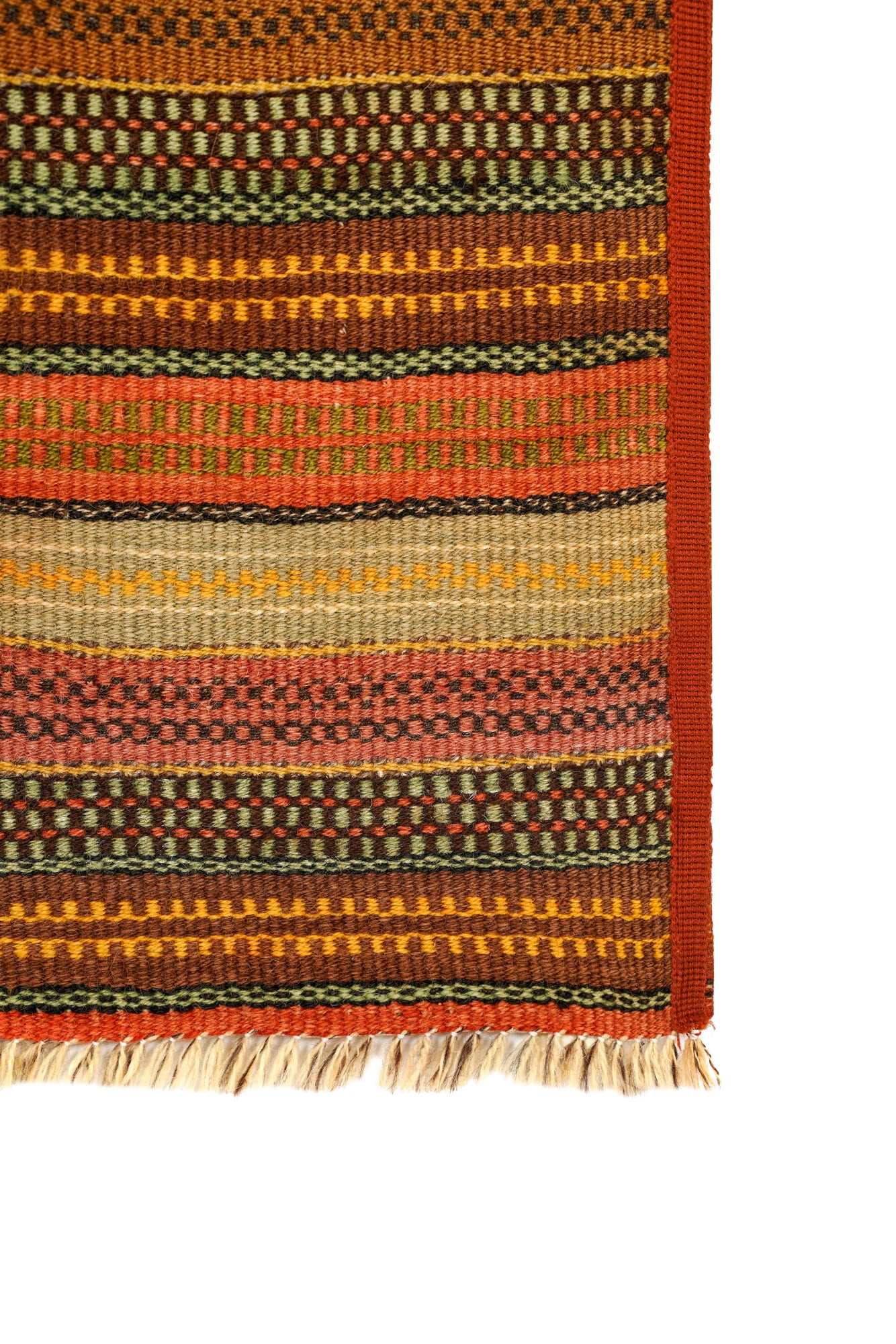 Antique Norwegian Krokbragd Coverlet Textile 6'9" x 3'1"