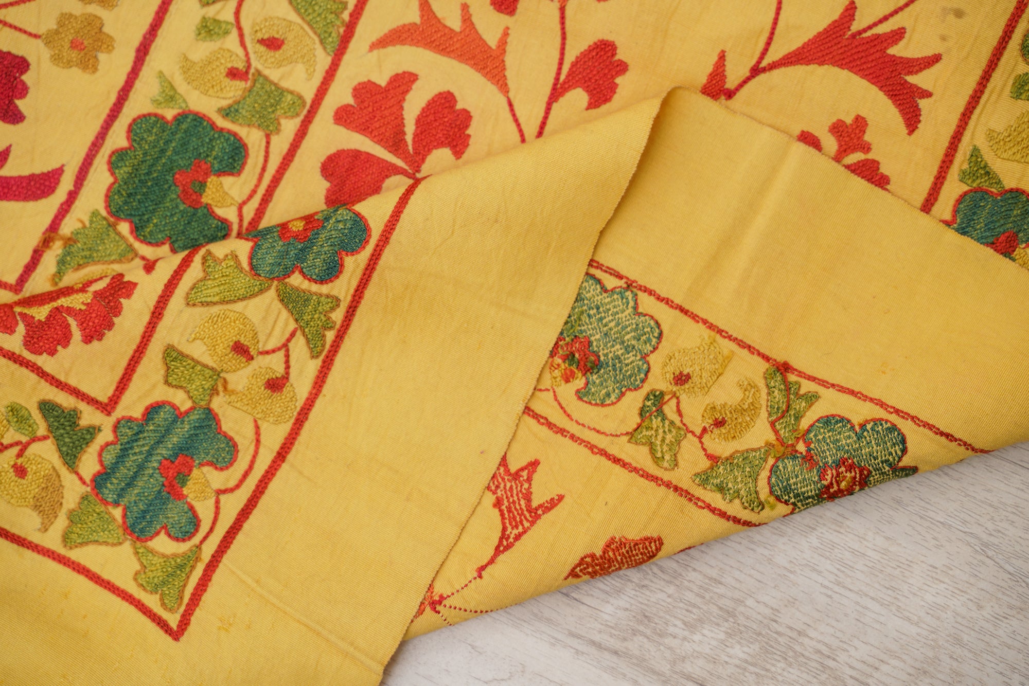 Vintage Suzani Silk Hand Embroidery 8'6" x 7'4"