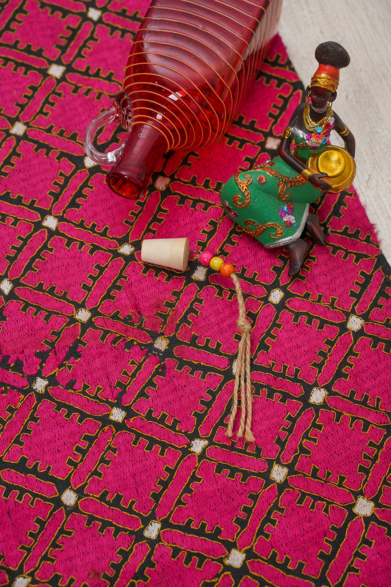 Vintage Silk Swati Textile Hand Embroidery 5'10" x 1'1"