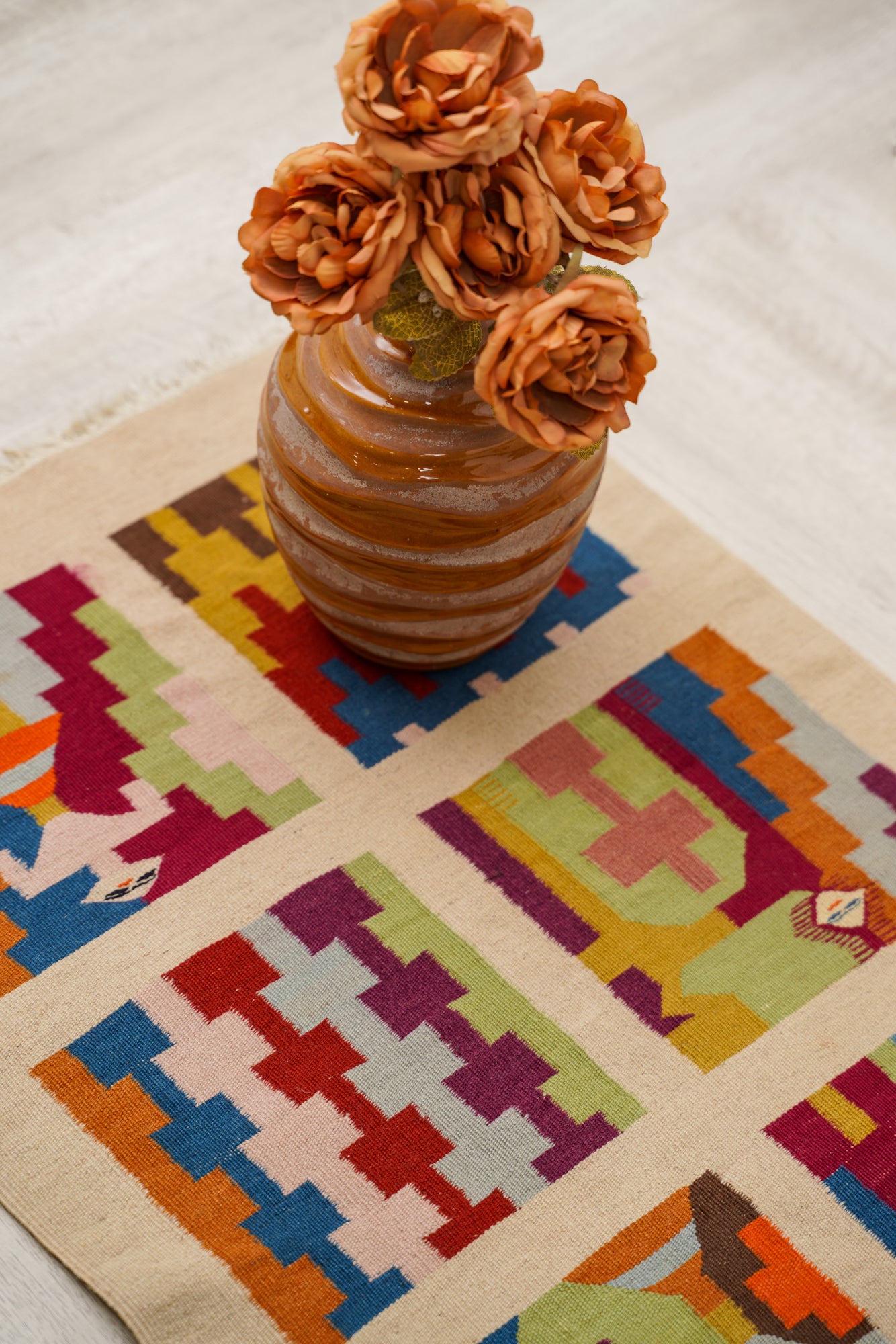 Vintage Tunisian Gufsa Kilim 3'4" x 1'8"