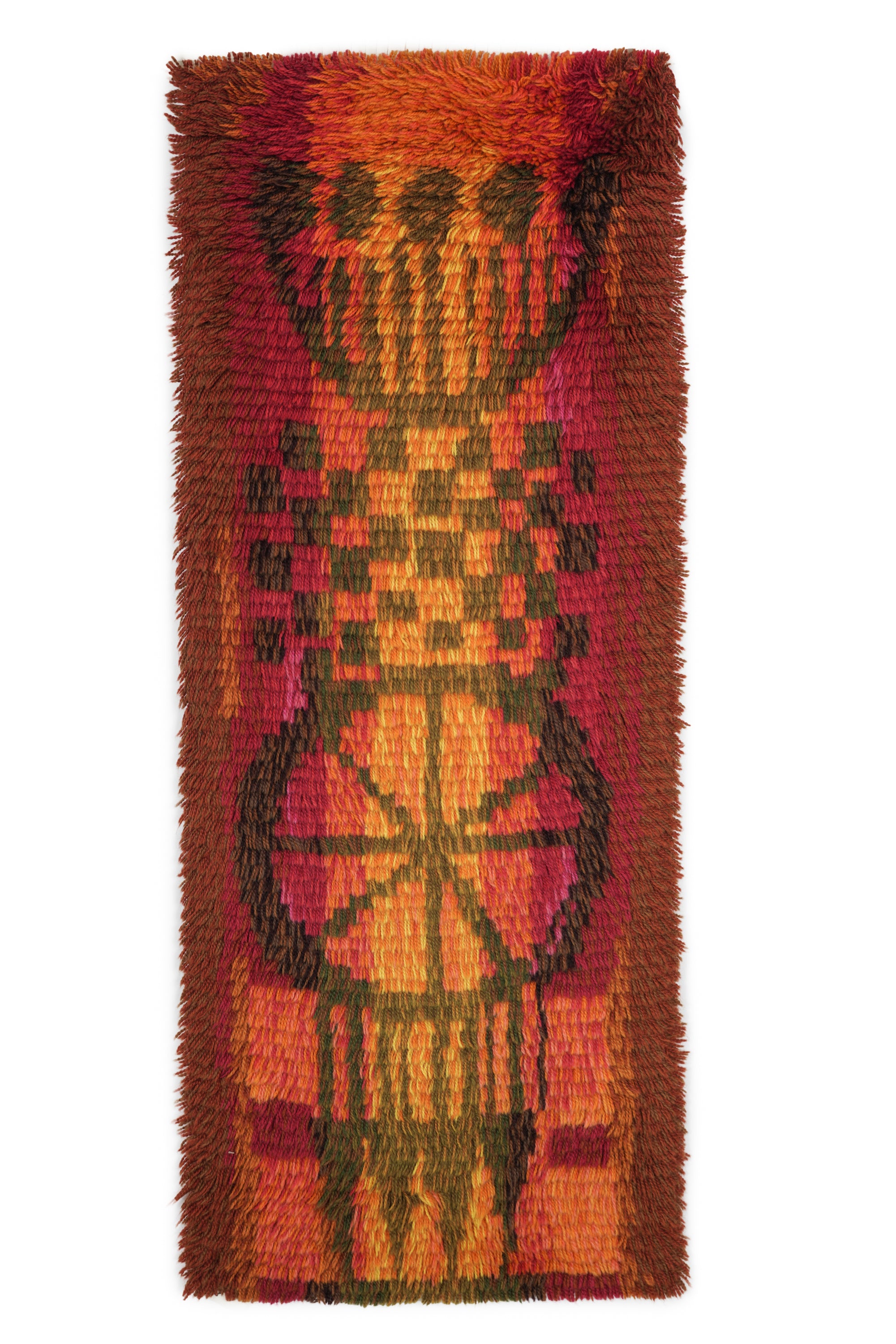 Vintage Scandinavian Rya Rug 4' x 1'7"