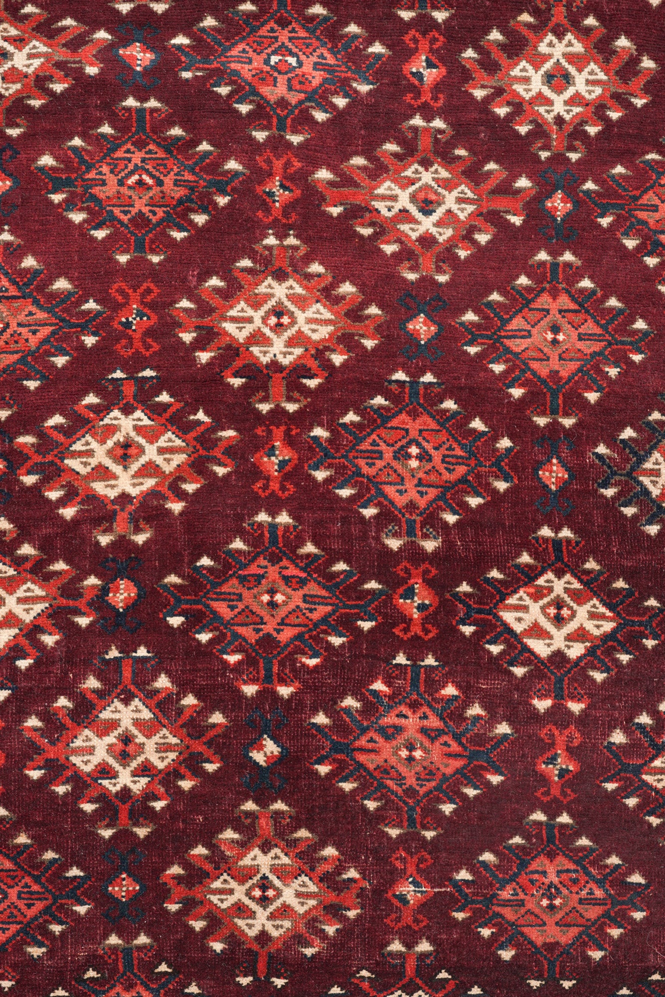 Antique Caucasian Yamoud Rug 9'7" x 6'6"