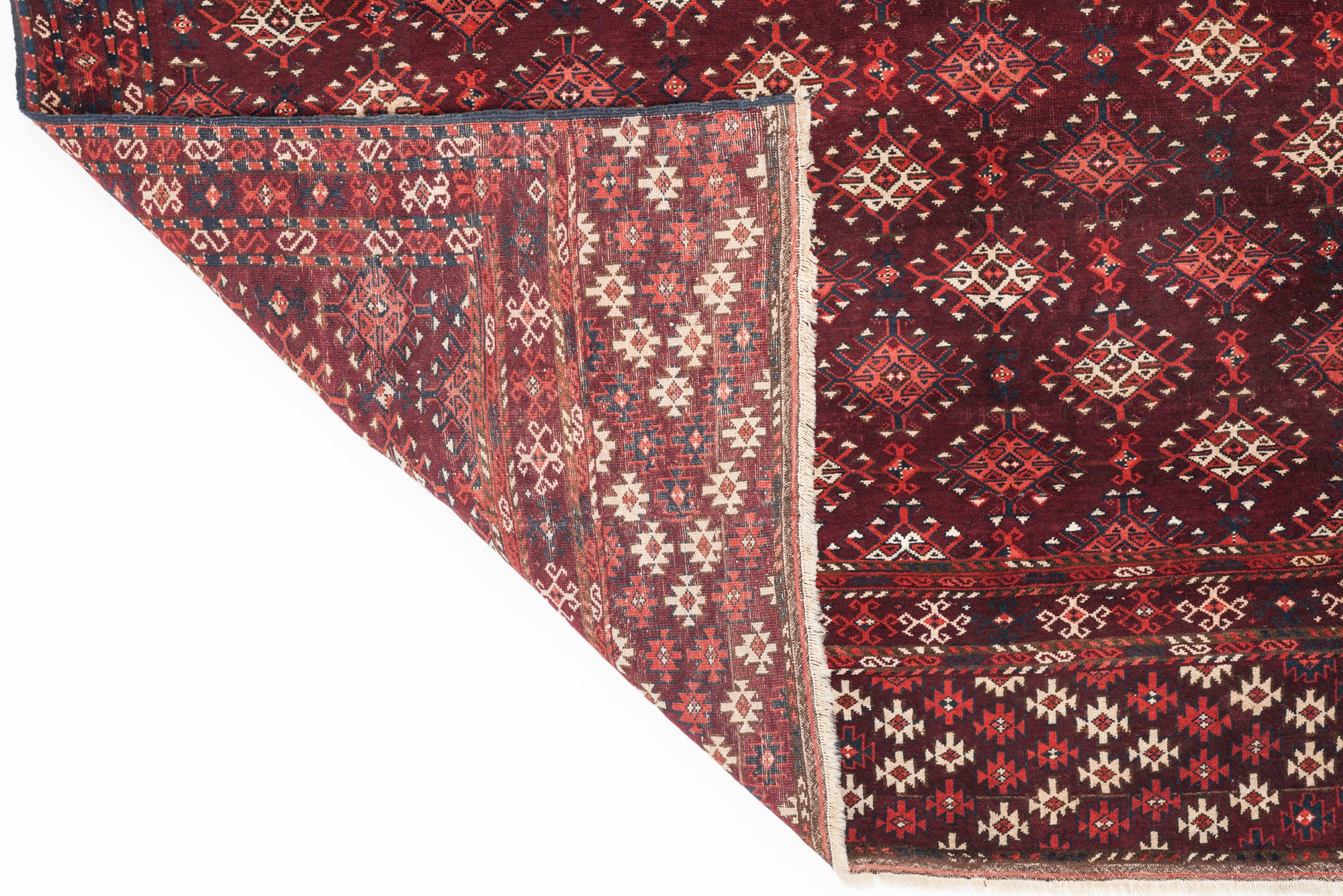 Antique Caucasian Yamoud Rug 9'7" x 6'6"