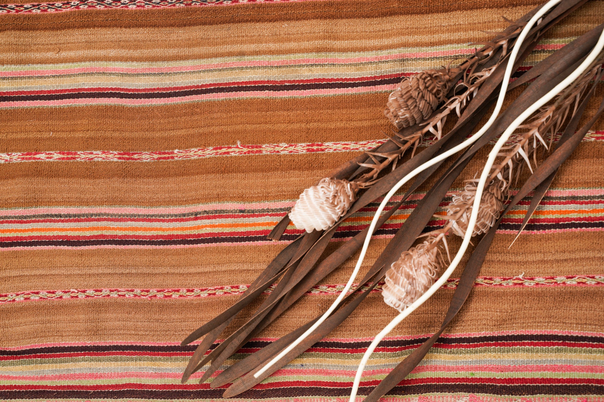 Vintage Bolivian Aguayo kilim 4'2" x 3'9"