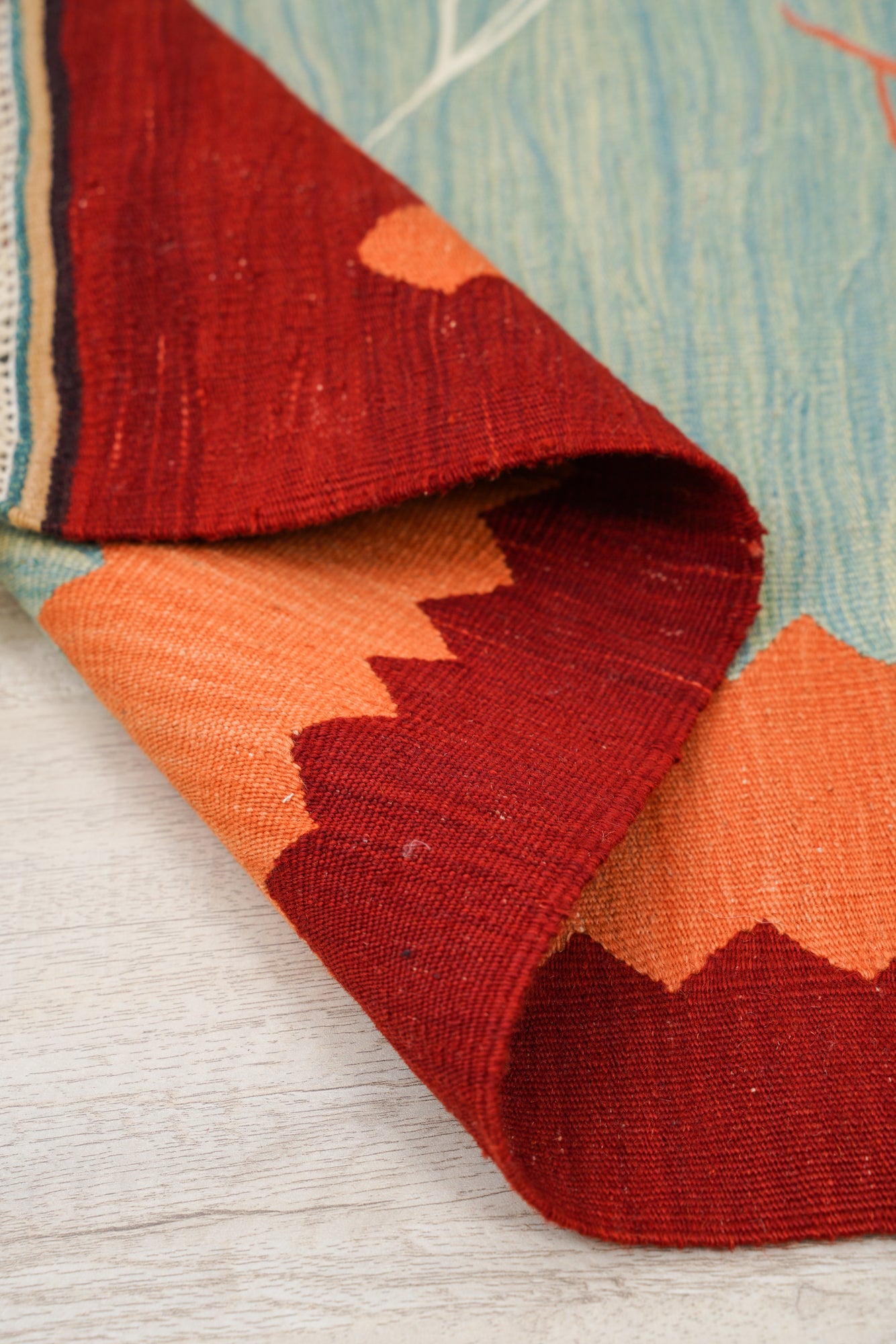 Vintage Turkish Tulip Kilim 4' x 2'9"