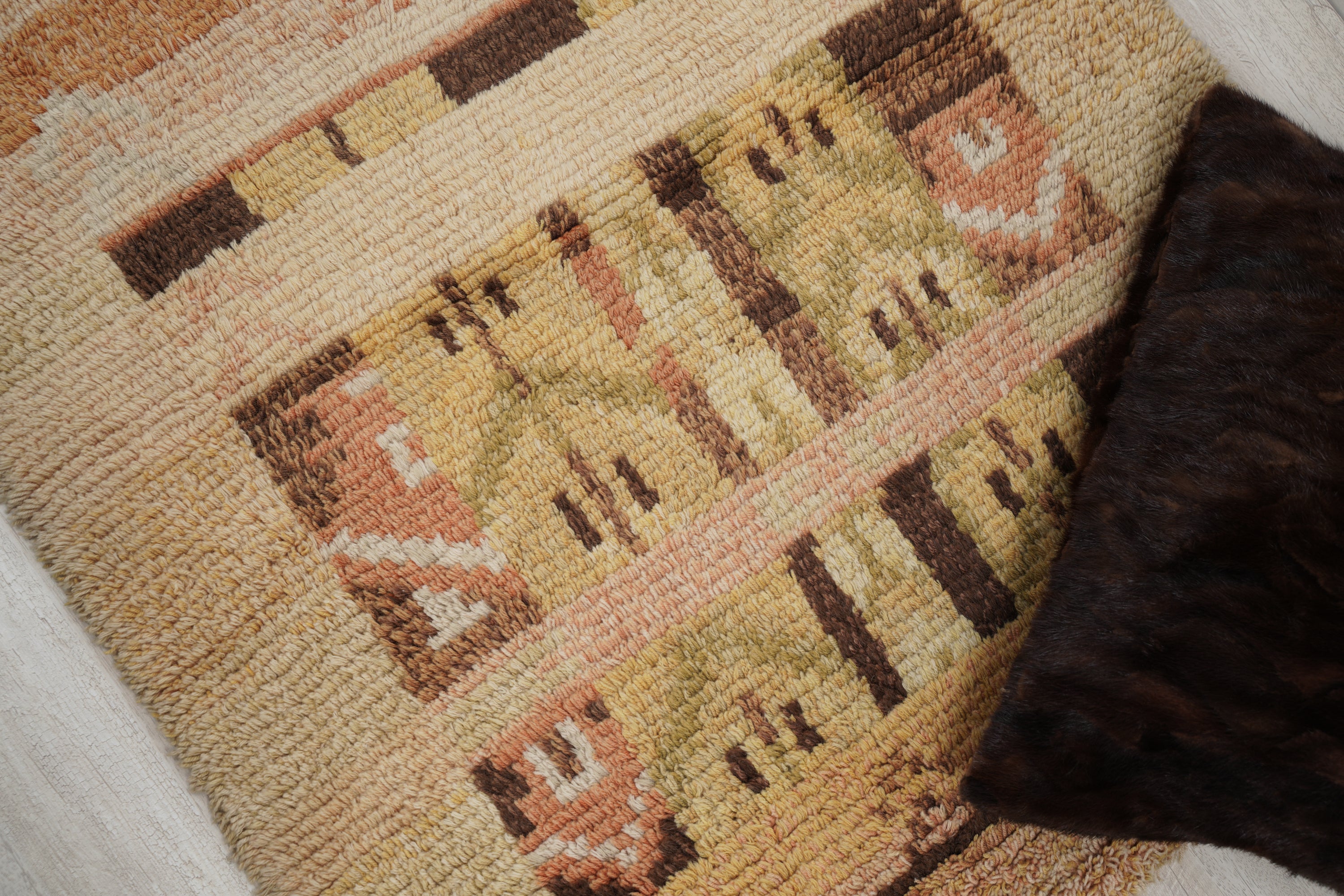 Vintage Scandinavian Rya Rug 3'6" x 3'