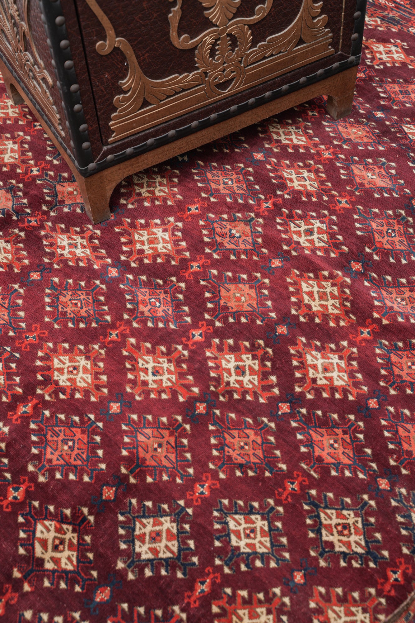 Antique Caucasian Yamoud Rug 9'7" x 6'6"