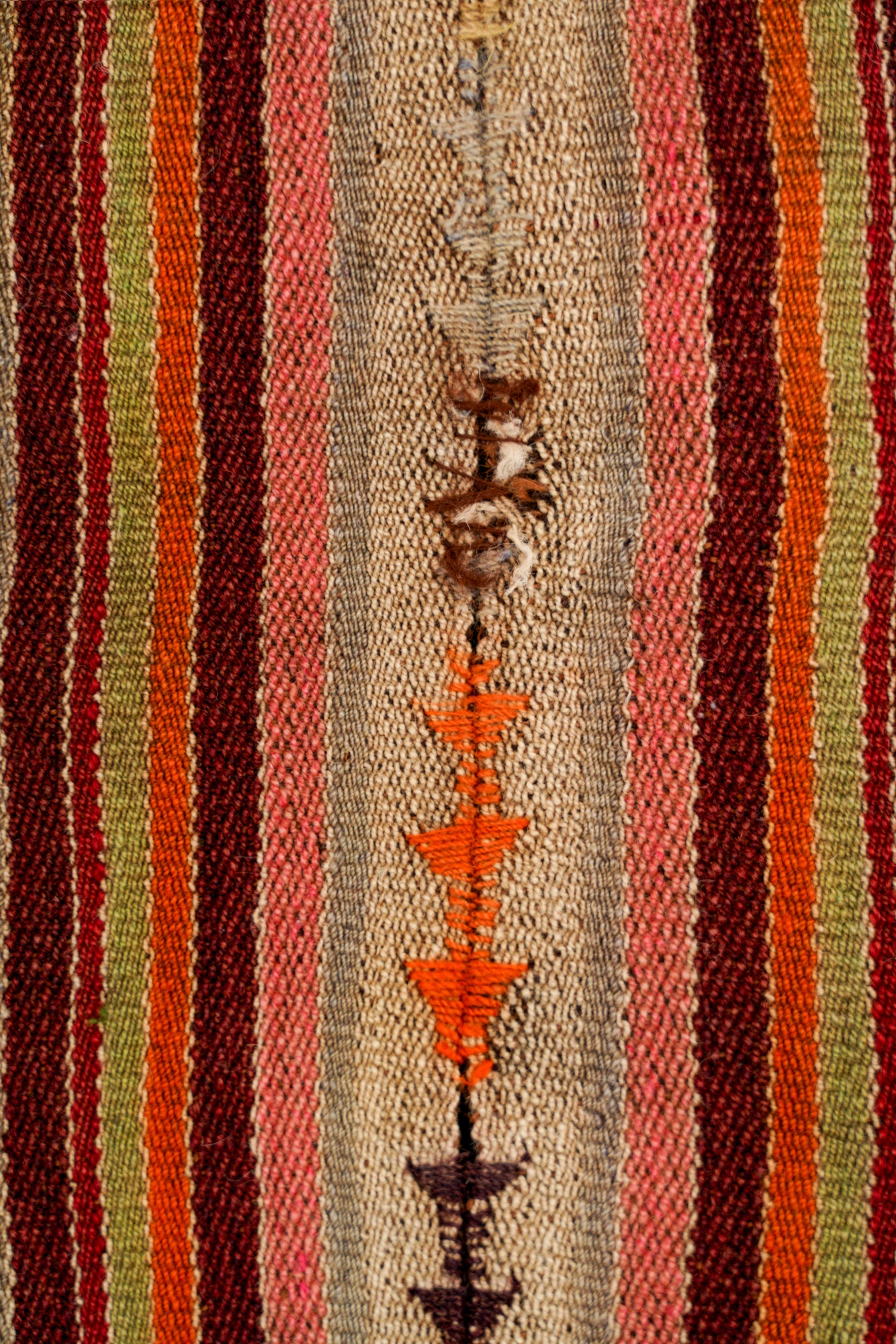 Vintage Bolivian Aguayo kilim 4'2" x 3'9"