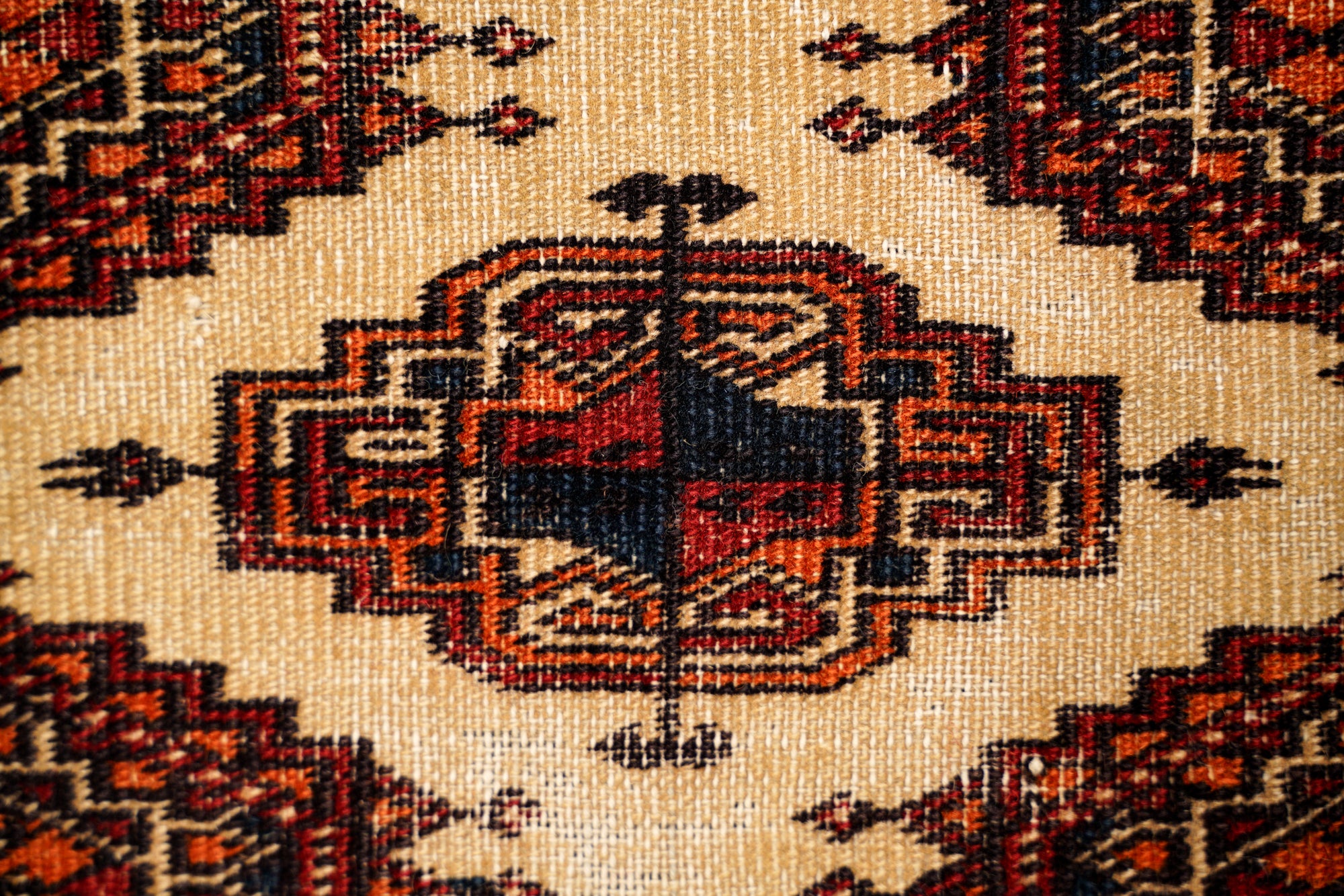Vintage Turkoman Rug 4'5" x 2'5"