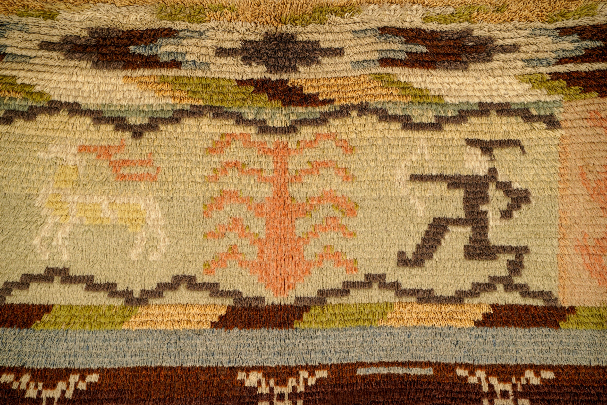 Vintage Scandinavian Rya Rug 3'6" x 2'2"