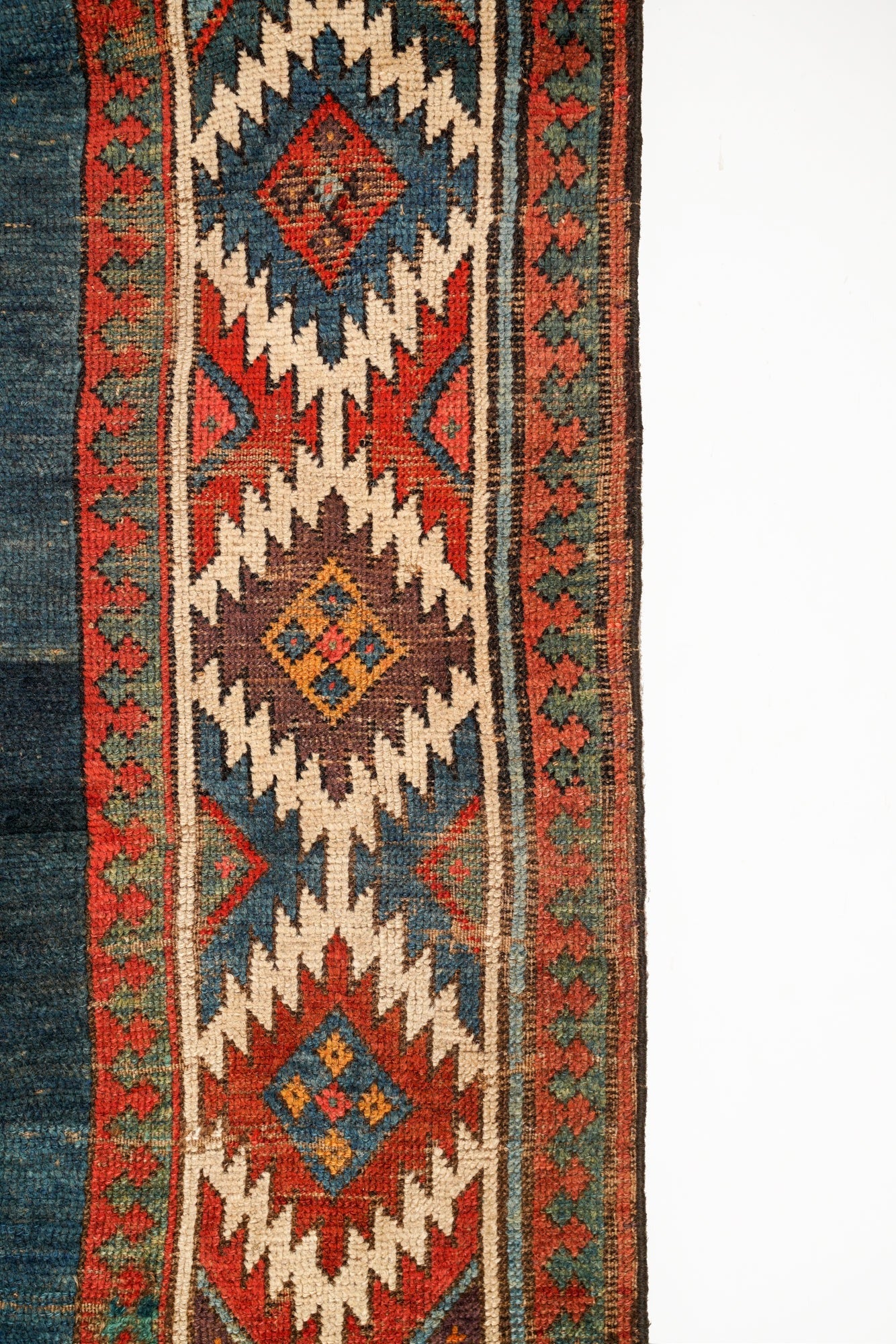 Antique Caucasian Talish Runner Rug 12'10" x 3'3"