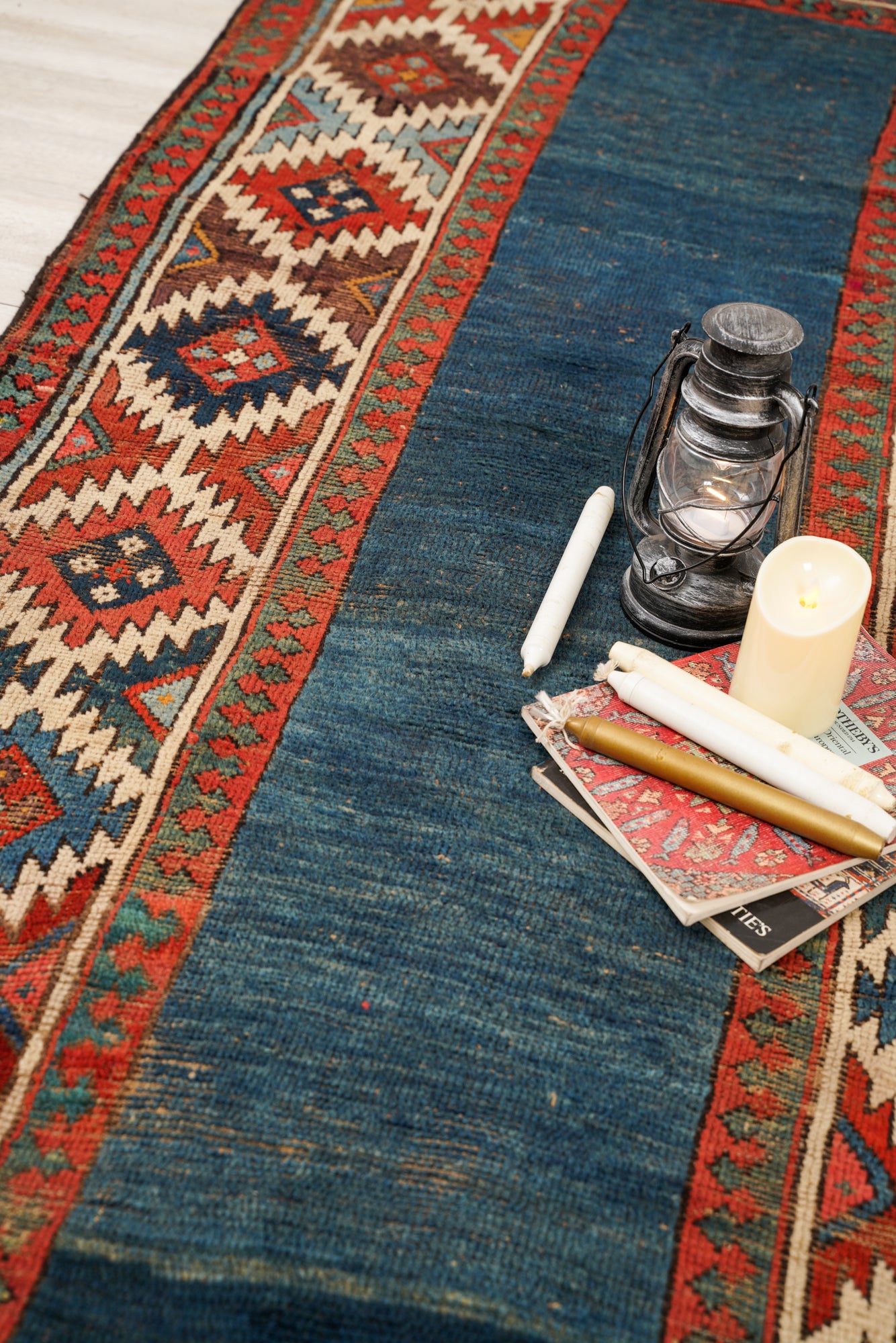 Antique Caucasian Talish Runner Rug 12'10" x 3'3"