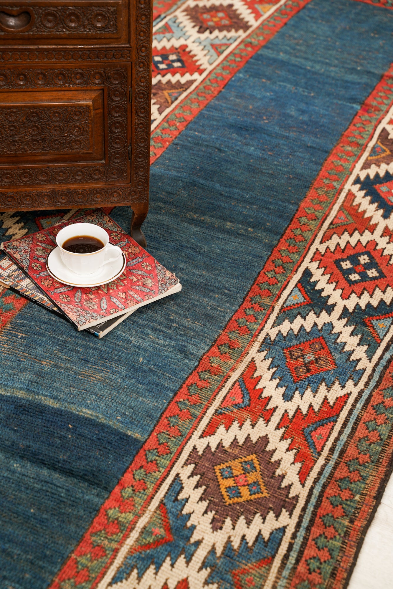 Antique Caucasian Talish Runner Rug 12'10" x 3'3"