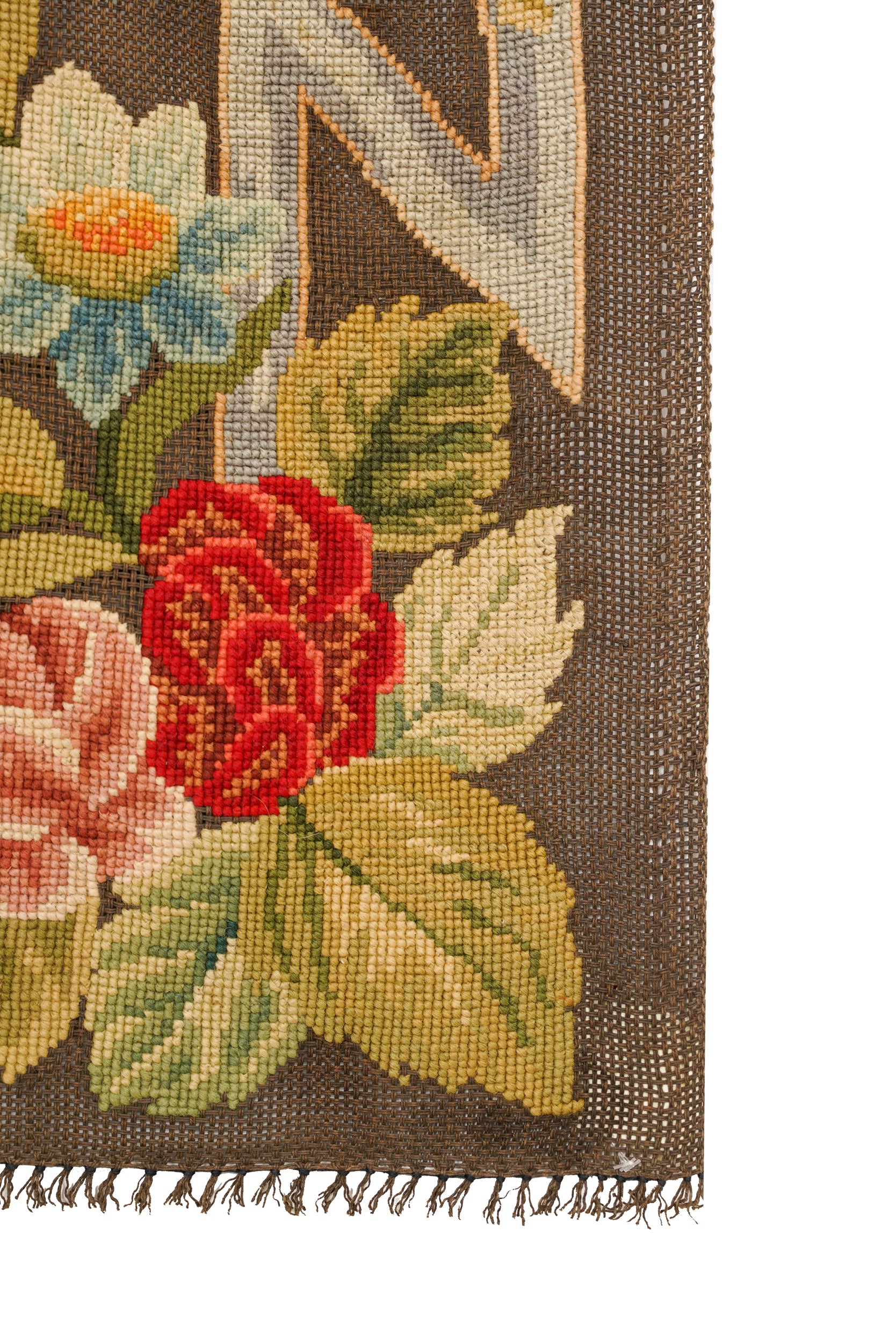 Antique English Needle Point Tapestry 5'7" x 3'