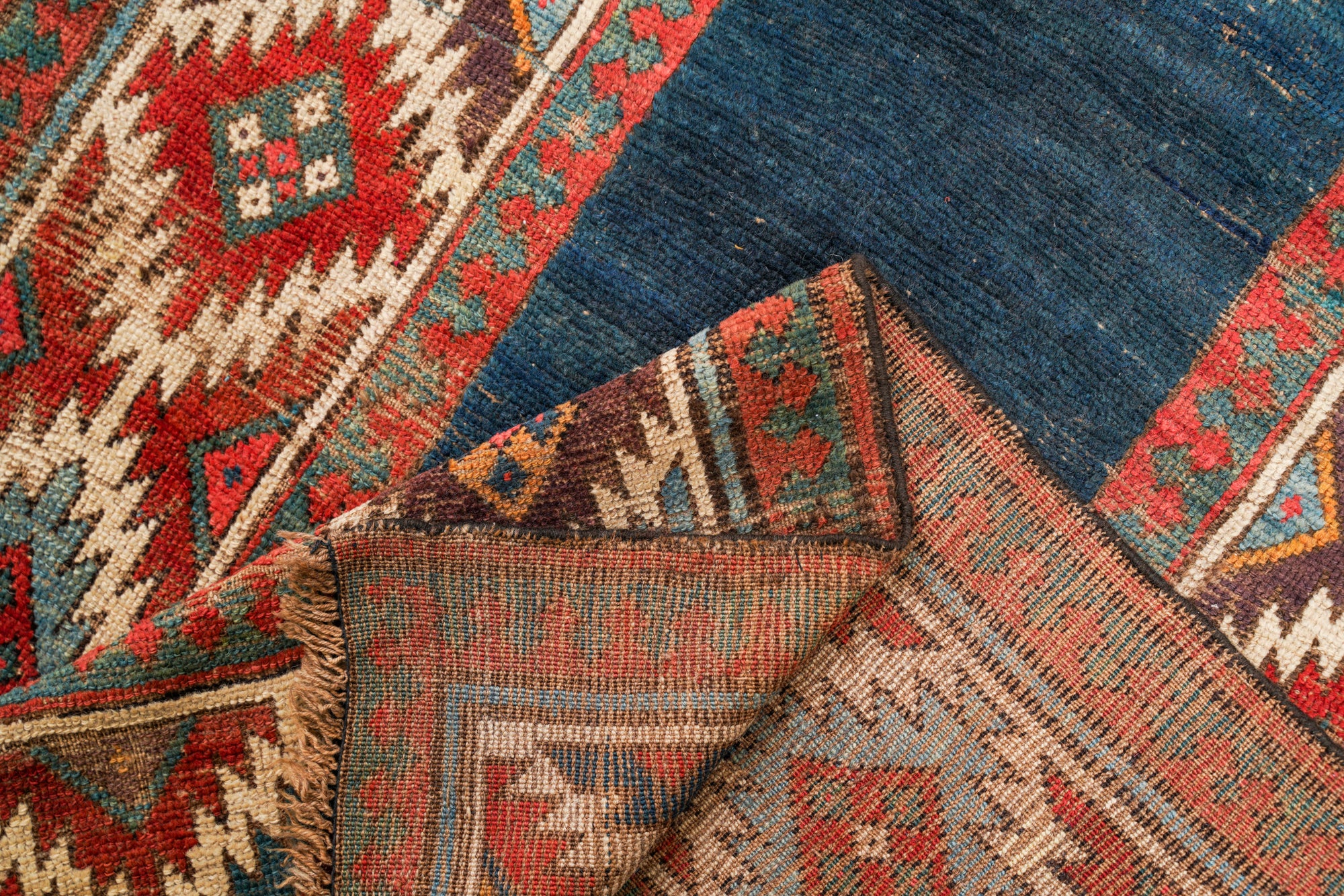 Antique Caucasian Talish Runner Rug 12'10" x 3'3"