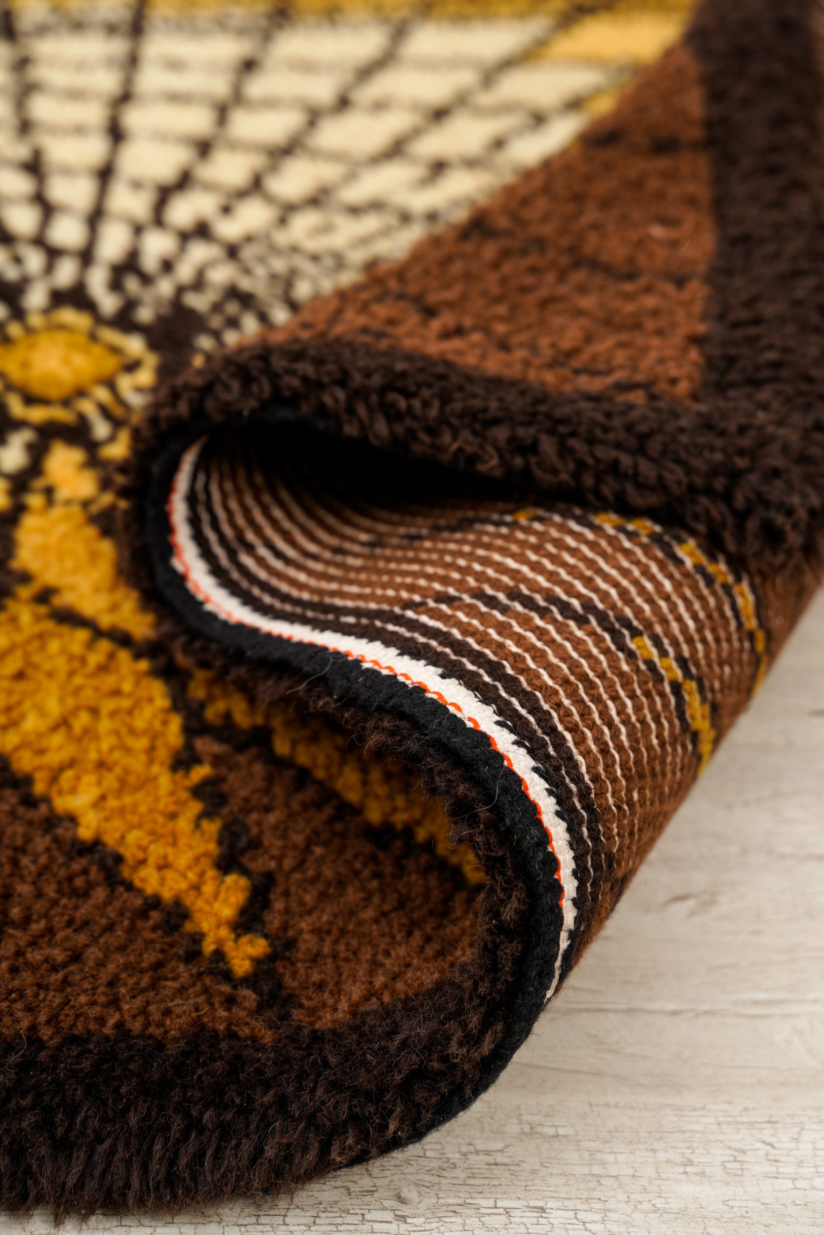 vintage scandinavian Rya rug 6' x 3'