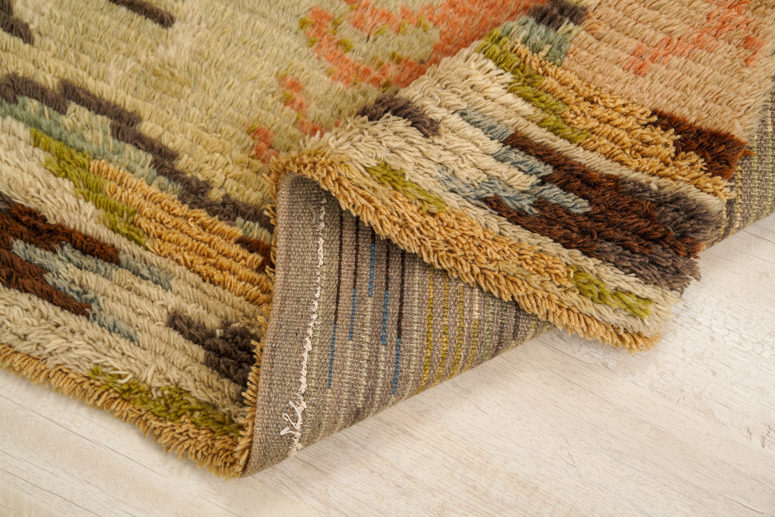 Vintage Scandinavian Rya Rug 3'6" x 2'2"