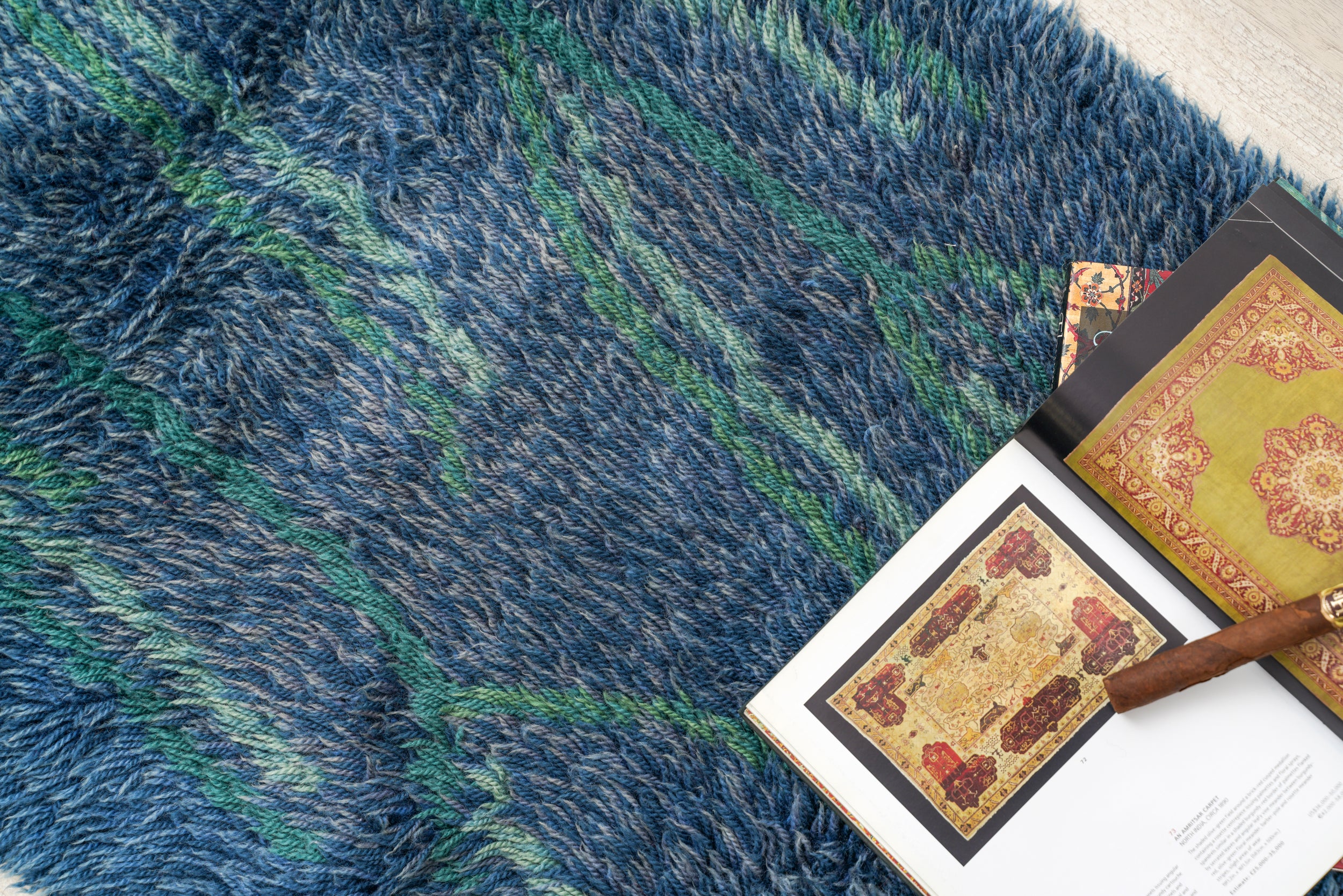 Vintage Scandinavian Rya Rug 4'7" x 2'5"