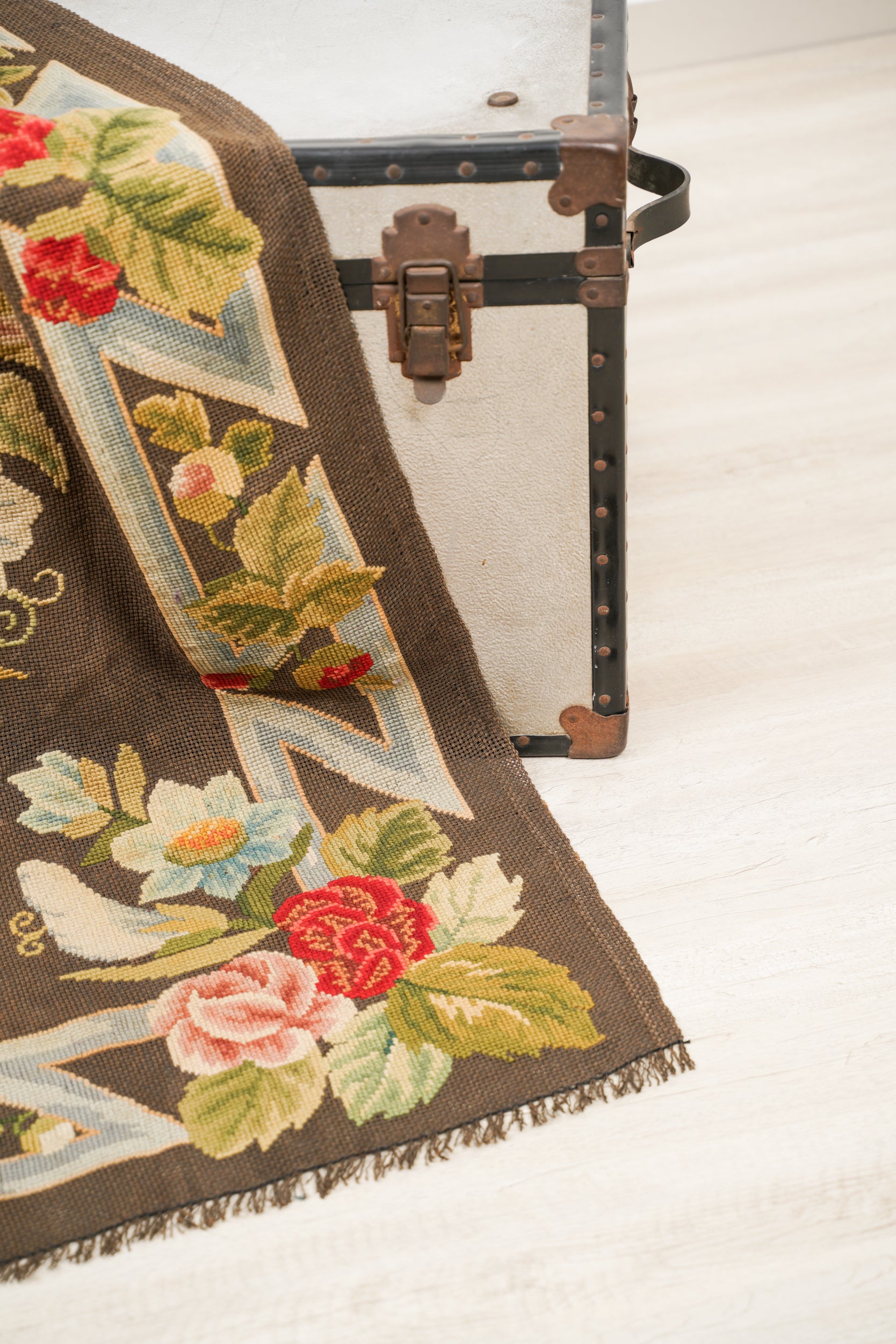 Antique English Needle Point Tapestry 5'7" x 3'