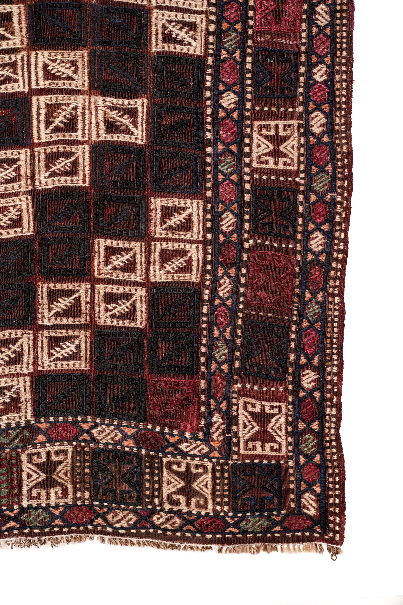 Antique Tribal Caucasian Soumak Kilim 6' x 5'