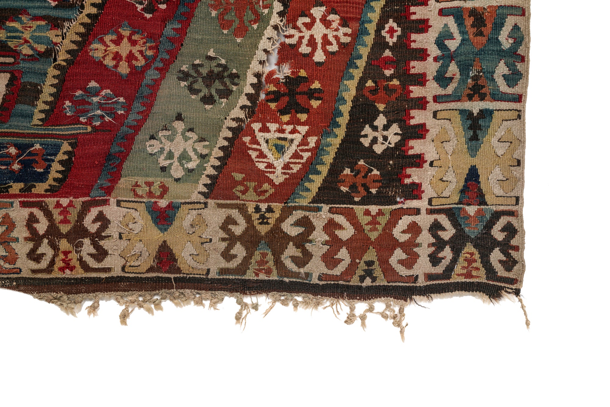 Antique East Anatolian kilim fragment 7'3" x 2'1"