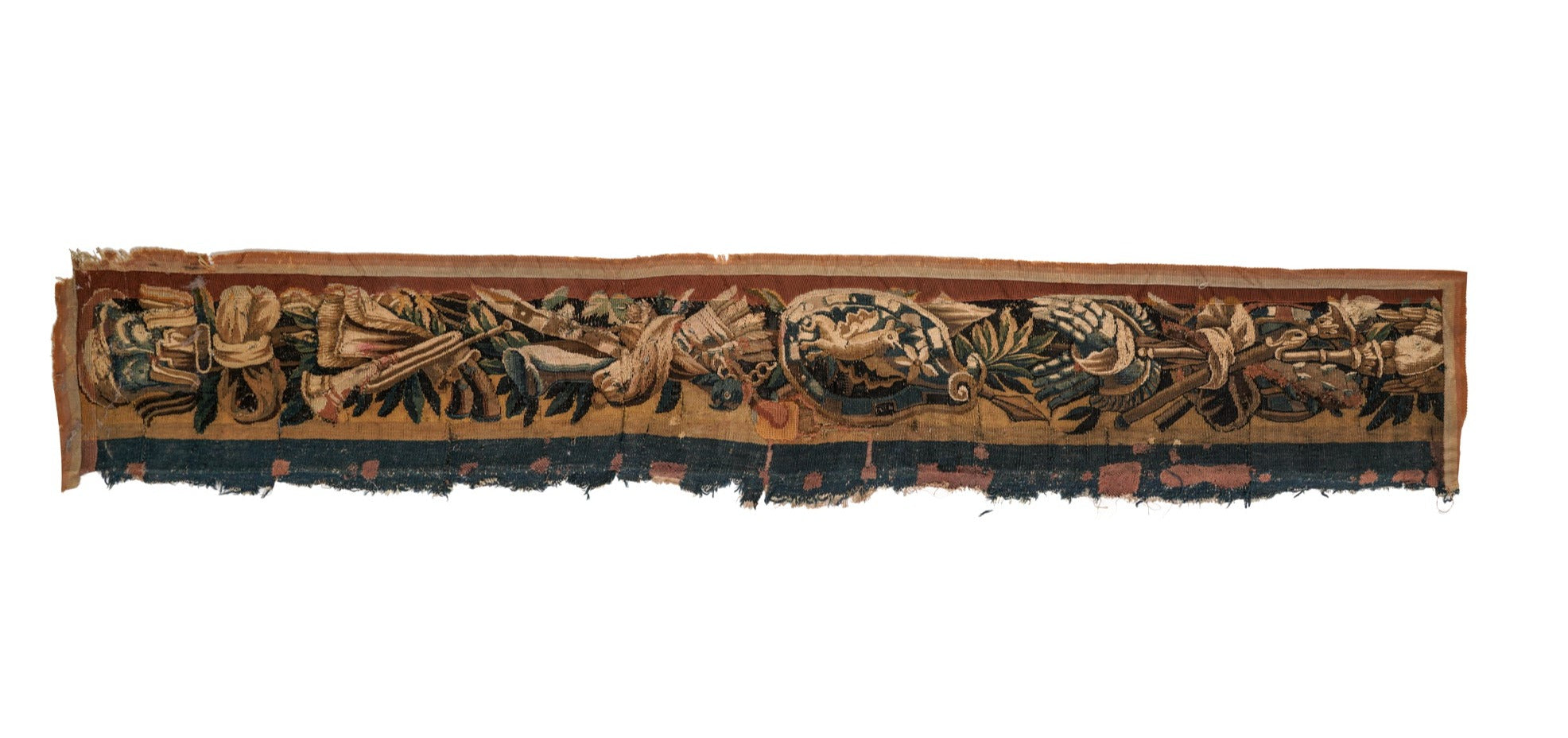 Antique Brussels Tapestry Fragment 7'4" x 1'1"