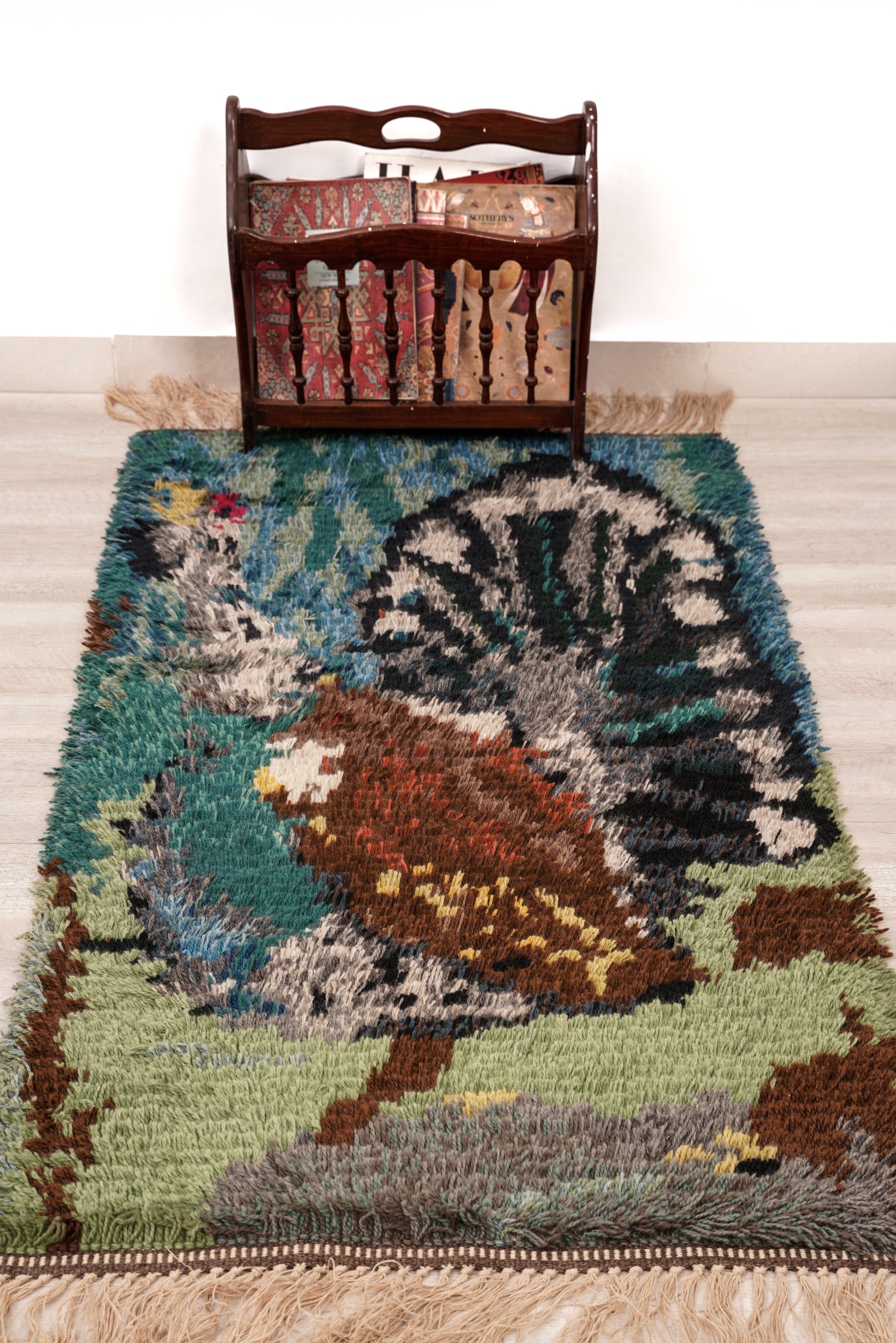 Vintage Scandinavian Rya Rug 4'3" x 2'6"