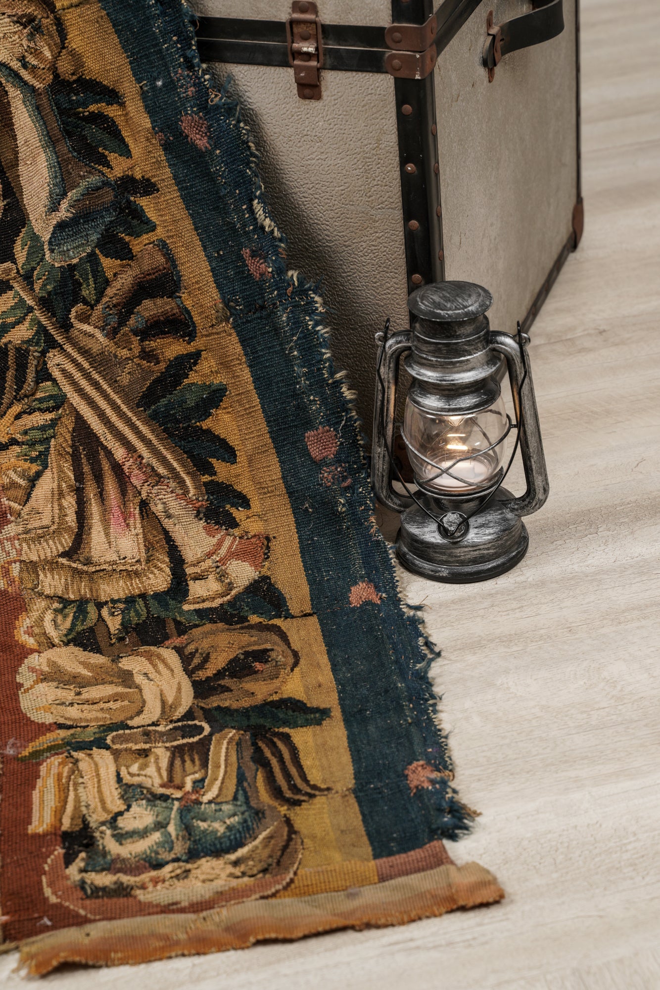 Antique Brussels Tapestry Fragment 7'4" x 1'1"