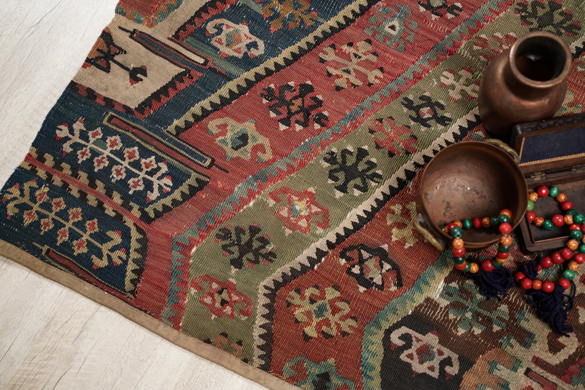 Antique East Anatolian kilim fragment 7'3" x 2'1"
